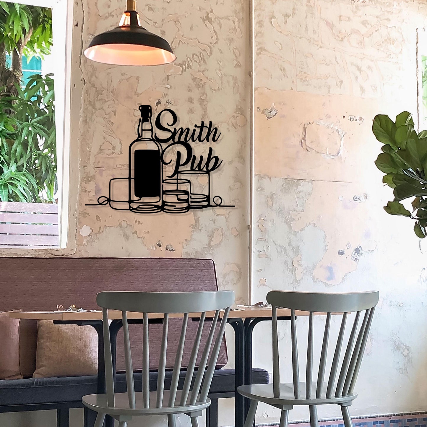 Personalized Metal Bar Name Sign, Custom Metal Home Bar Wall Art, Home Garden Pub Bar Decor, Unique Family Gift, Valentine's Day gift