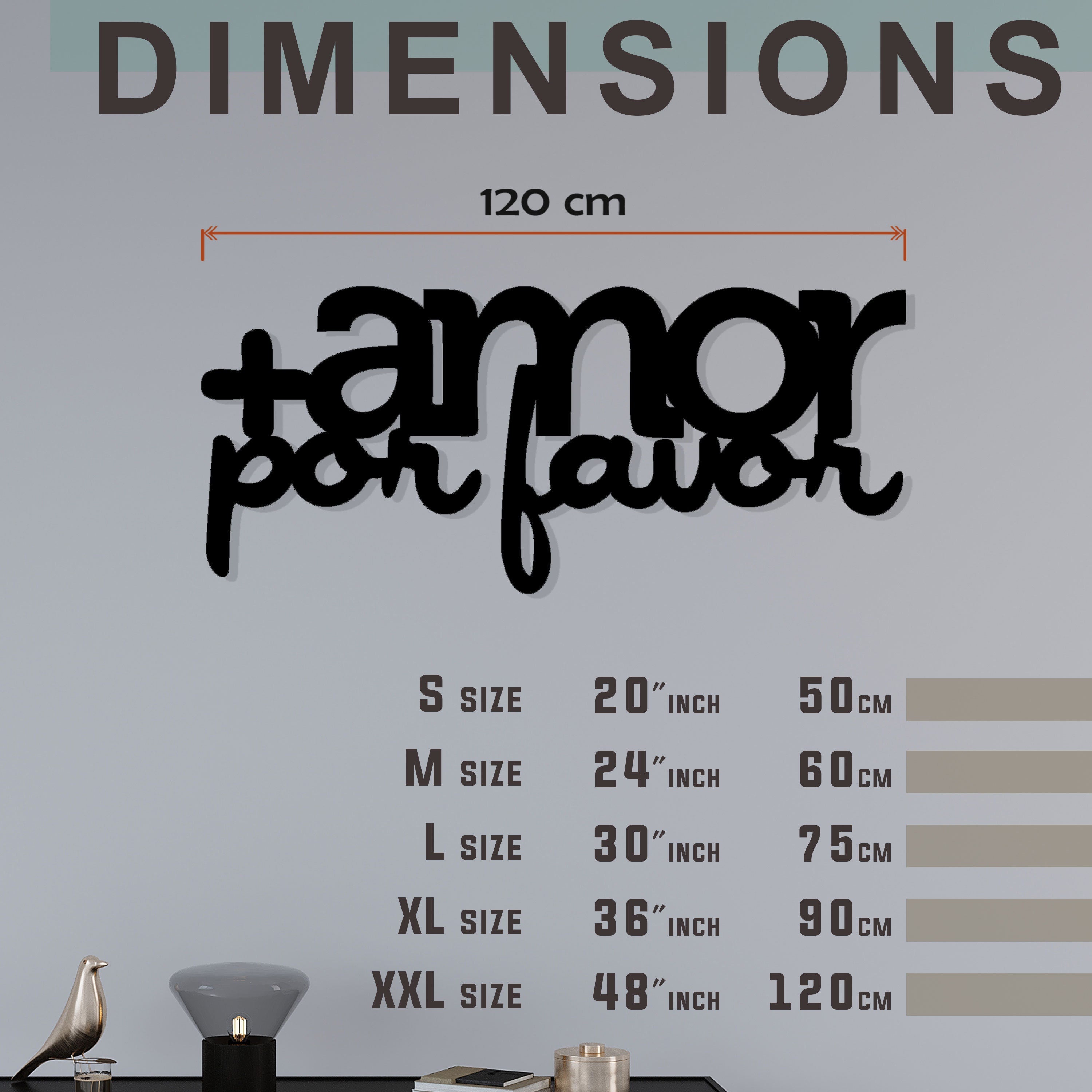 Amor Por Favor Metal Wall Art Gift, Gift for Darling, Lovers Writing Art, Love Metal Wall Decor, Valentine's Day Gift More Amor Por Favor