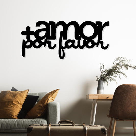 Amor Por Favor Metal Wall Art Gift, Gift for Darling, Lovers Writing Art, Love Metal Wall Decor, Valentine's Day Gift More Amor Por Favor