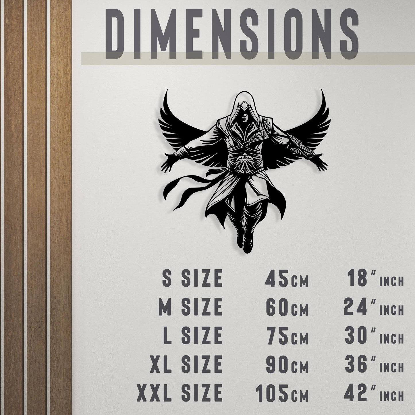 Assassin Metal Wall Art, Gamer Room Wall Decor, Bedroom Wall Art, Iconic Metal Wall Art, Unique Birthday Gift, Christmas Gift, Gift For Her
