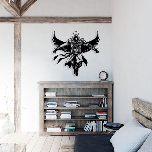 Assassin Metal Wall Art, Gamer Room Wall Decor, Bedroom Wall Art, Iconic Metal Wall Art, Unique Birthday Gift, Christmas Gift, Gift For Her