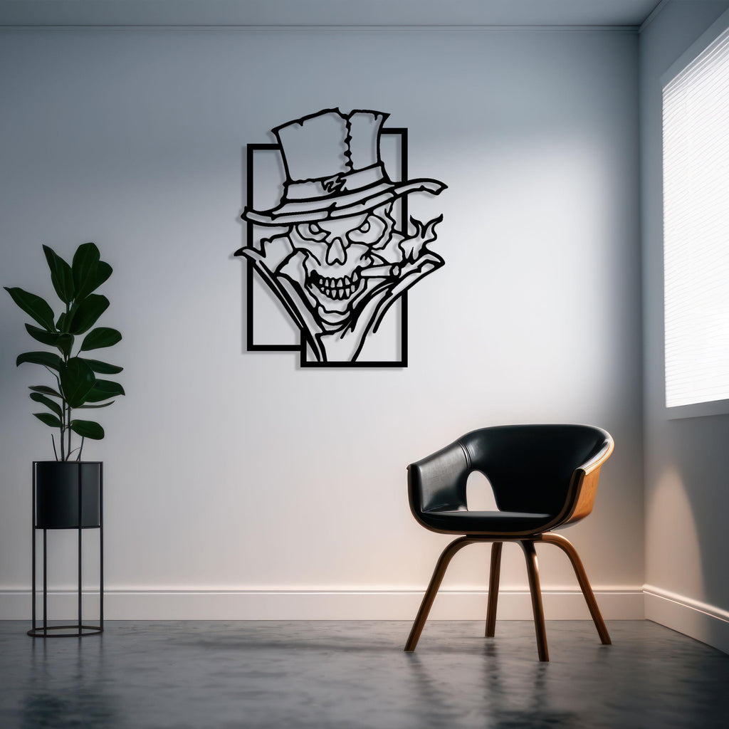 Detective Skull Metal Wall Art, Movie Room Mteal Wall Decor, Unique Birthday Gift, Iconic Metal Wall Art, Christmas Gift, Man Cave Wall Art