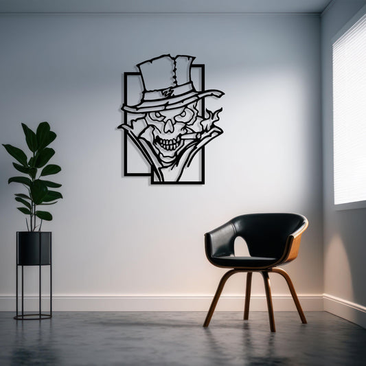 Detective Skull Metal Wall Art, Movie Room Mteal Wall Decor, Unique Birthday Gift, Iconic Metal Wall Art, Christmas Gift, Man Cave Wall Art