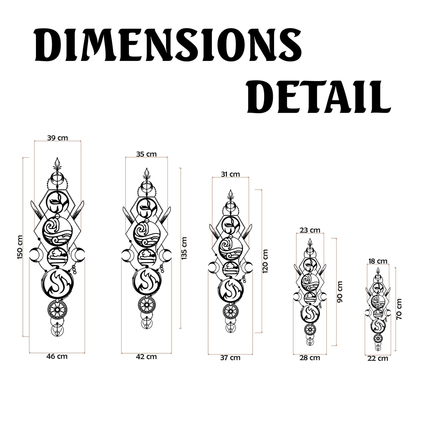 Four Elements Metal Wall Art, Fire, Water, Earth, Air, Unique Birthday Gift - Avatar Metal Wall Art - Bedroom Wall Art, Valentine's Day gift