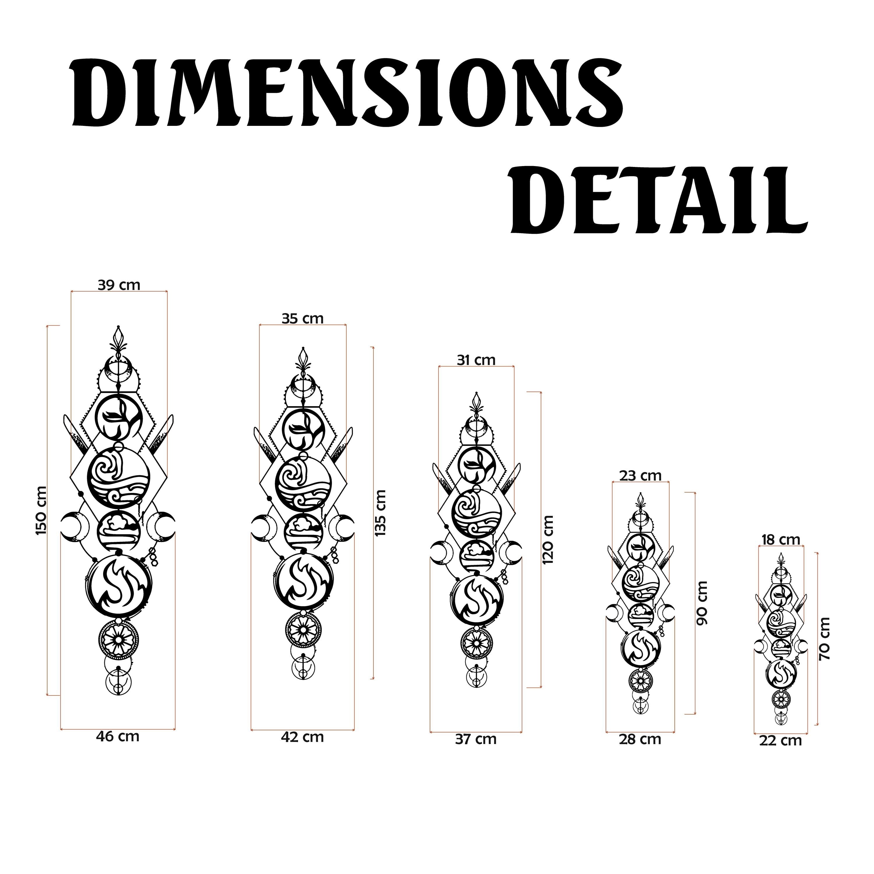 Four Elements Metal Wall Art - Unique Birthday Gift - Avatar Lovers Home Decor