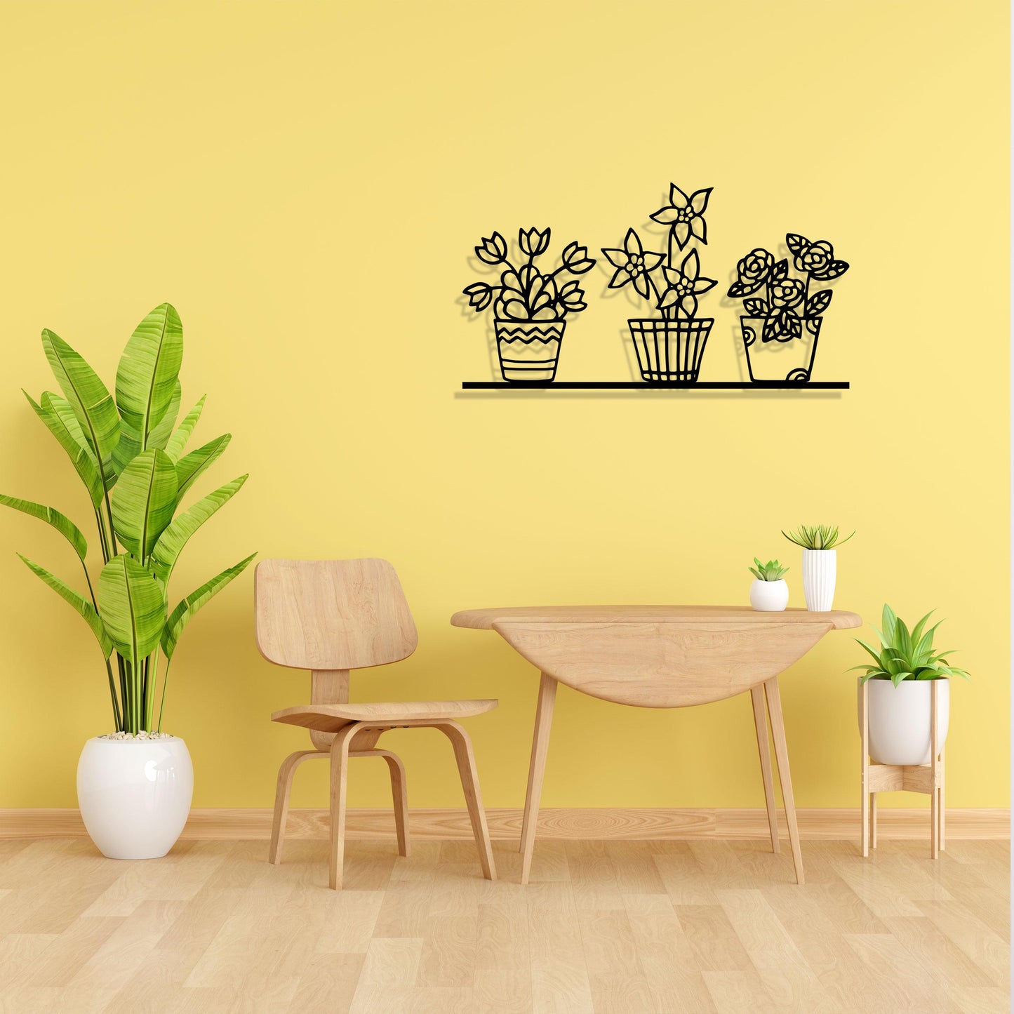 Flowers in Vase Metal Line Wall Art, Botanical Wall Decor, Unique Birthday Gift, Home Garden Wall Art, Gift for Her, Valentine's Day gift