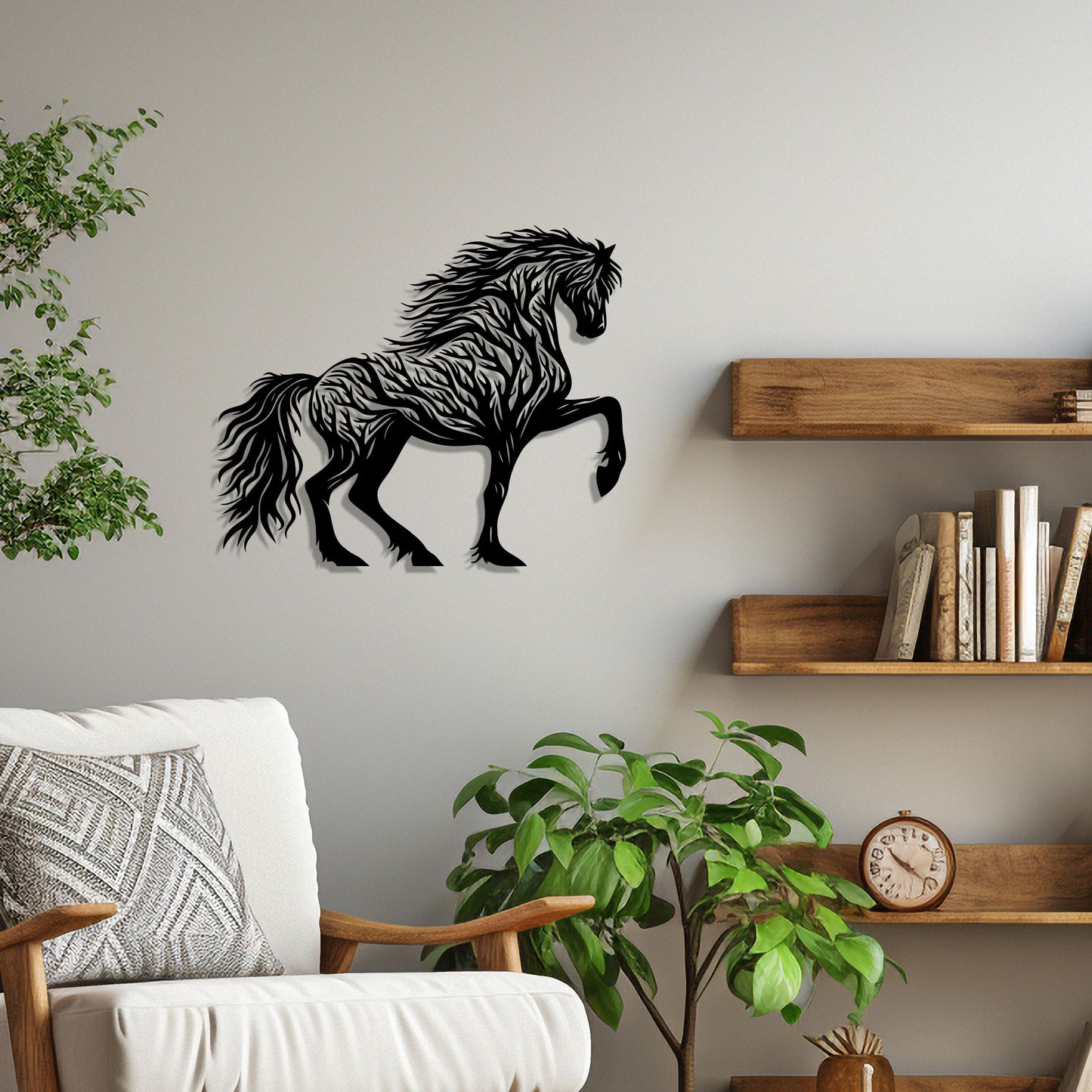 Horse Metal Wall Art, Prancing Horse Wall Decor, Horse Lovers Gift, Unique Birthday Gift, Livingroom Metal Wall Art, Valentine's Day gift