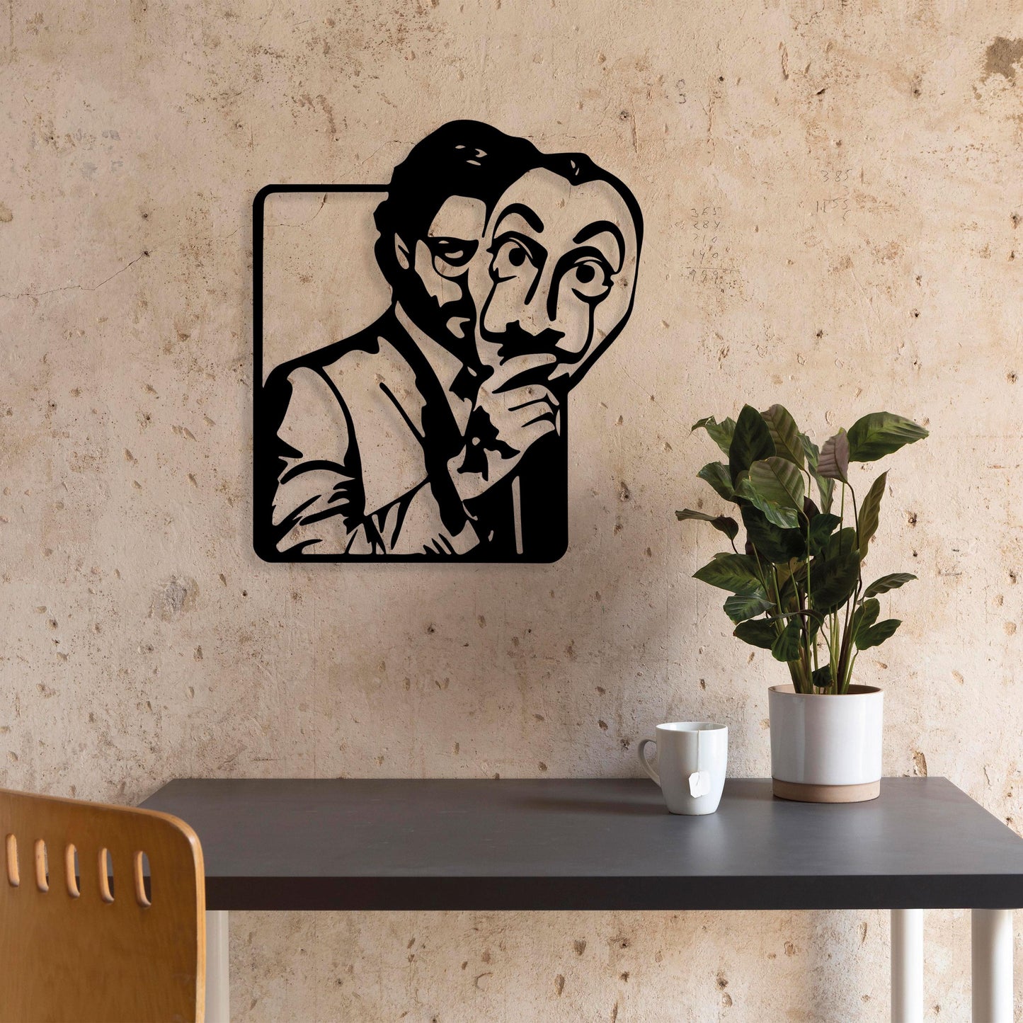Casa de papel Professor Metal Wall Art, Iconic Metal Wall Decor, Unique Birthday Gift, Casa de Papal Fans Gift, Gift for Her, Christmas Glft