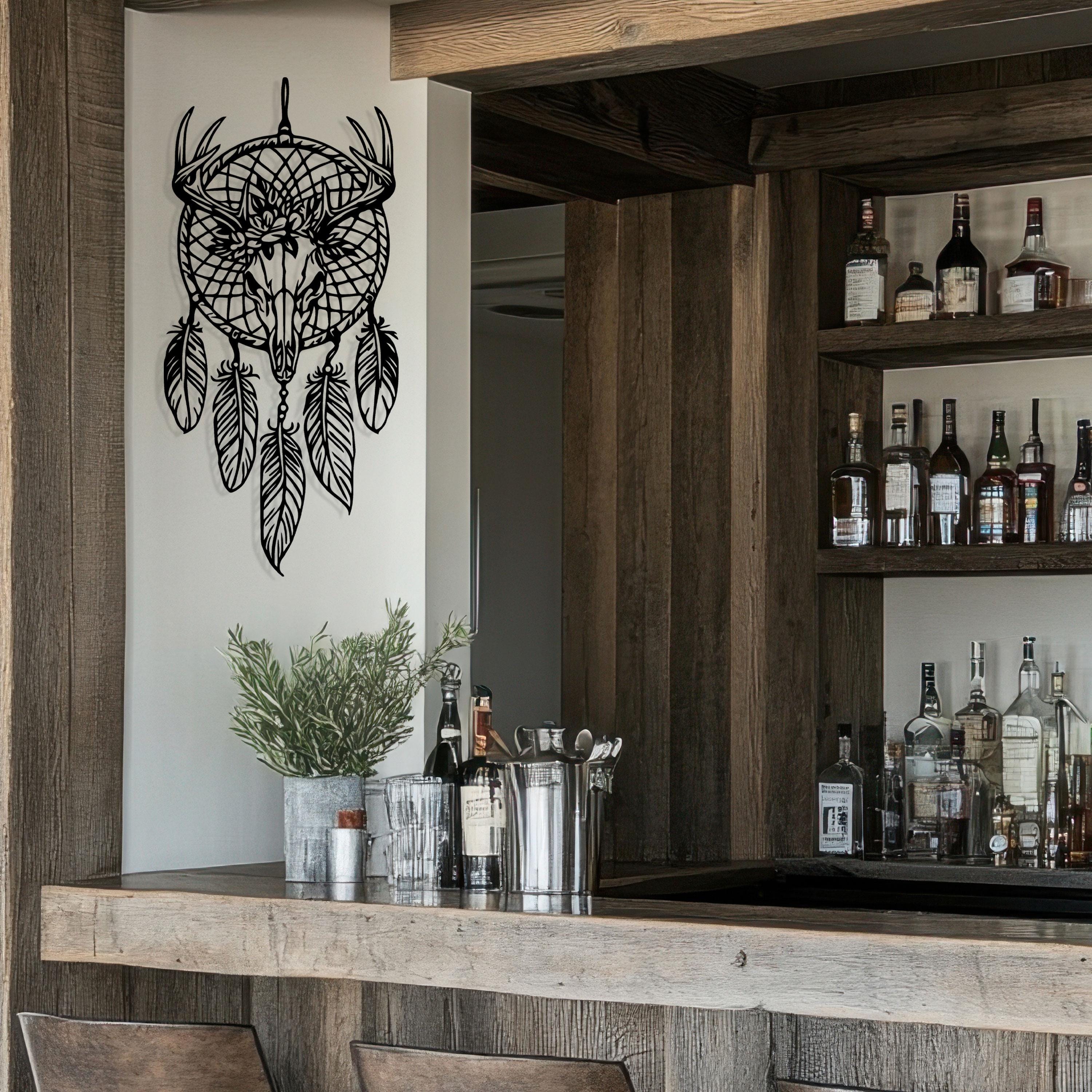 Gloomy Dreamcatcher Metal Wall Art - Deer Skull Boho Decor - Unique Birthday Gift