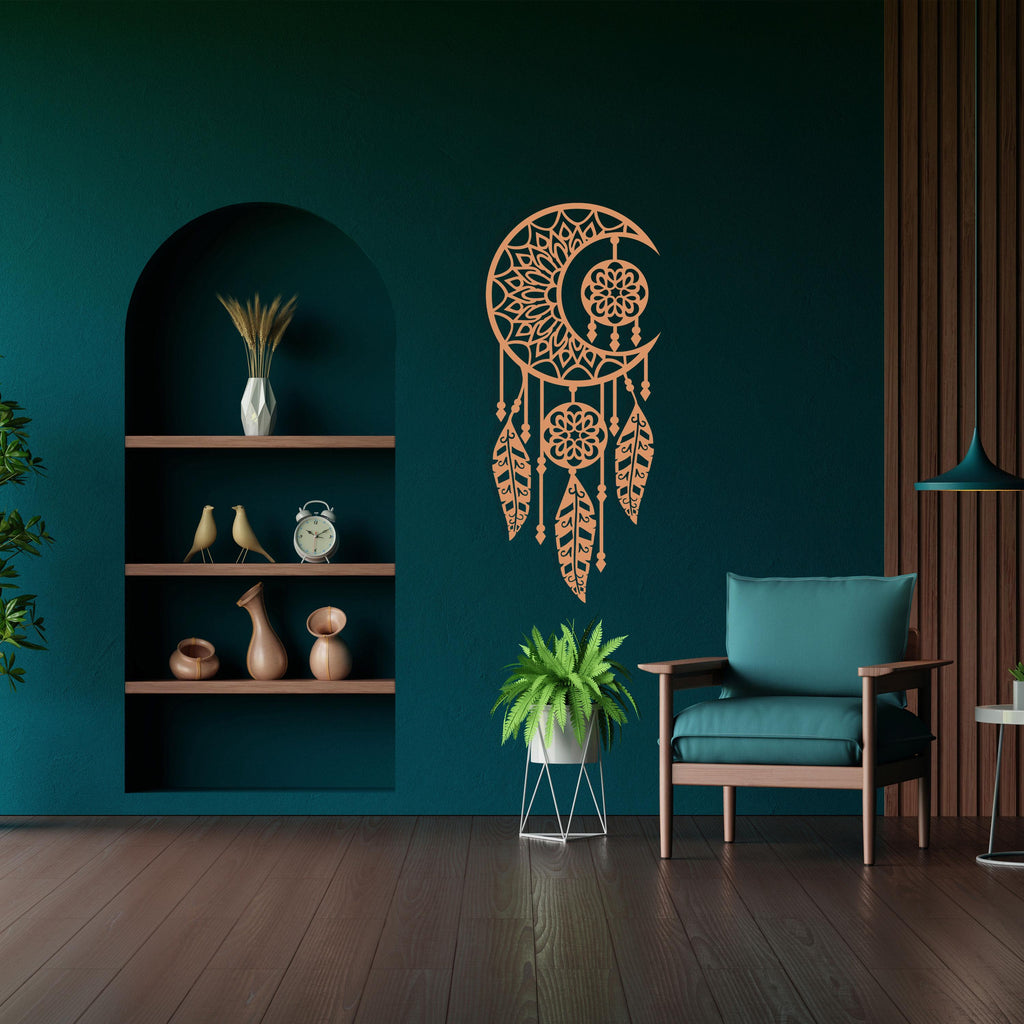 Owl Dreamcatcher Metal Wall Art - Boho Bedroom Decor - Unique Birthday Gift