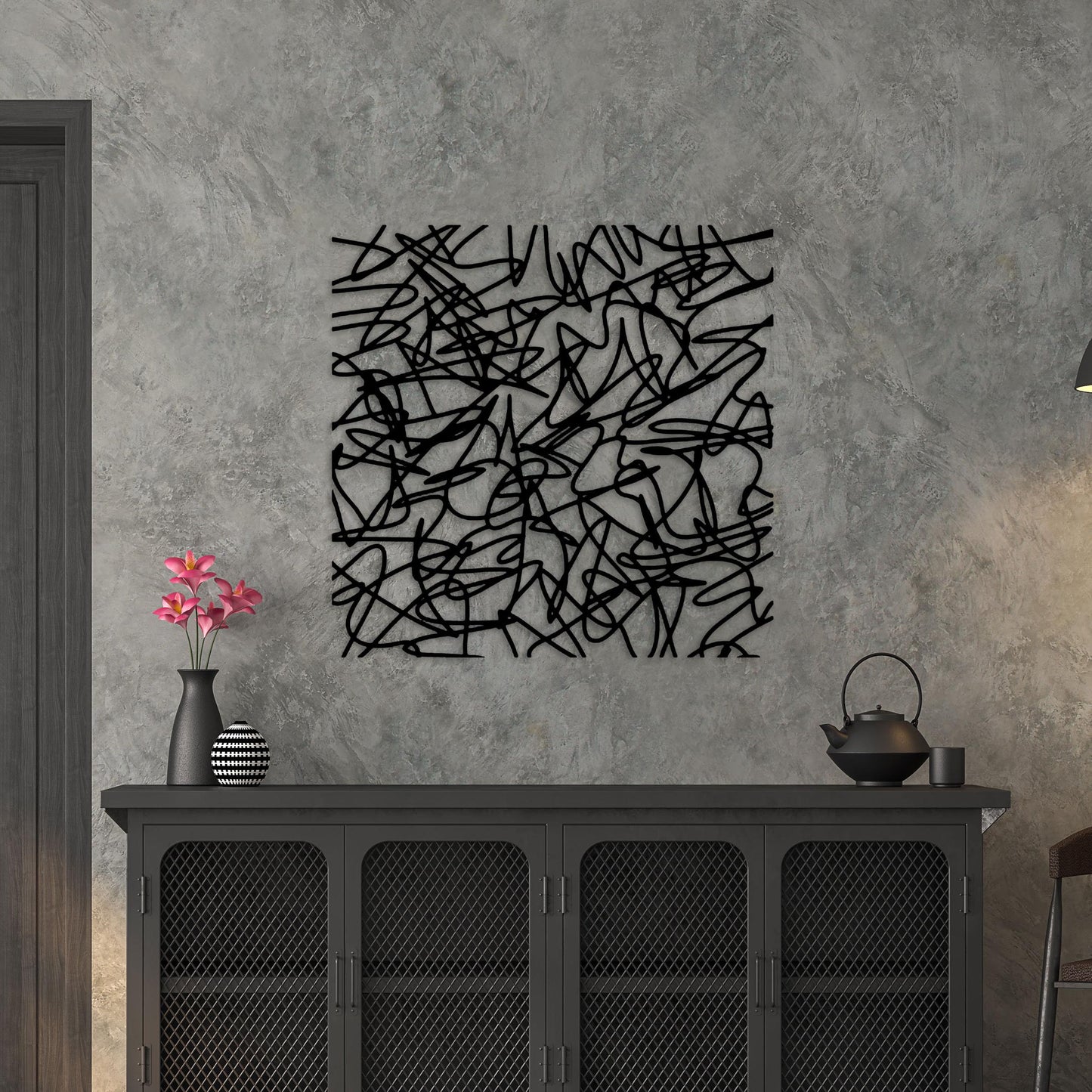 Modern Metal Line Wall Art, Minimalist Metal Line Art, Unique Birthday Gift, Office Entry Metal Wall Art, Bestseller Gift,  Christmas Gift