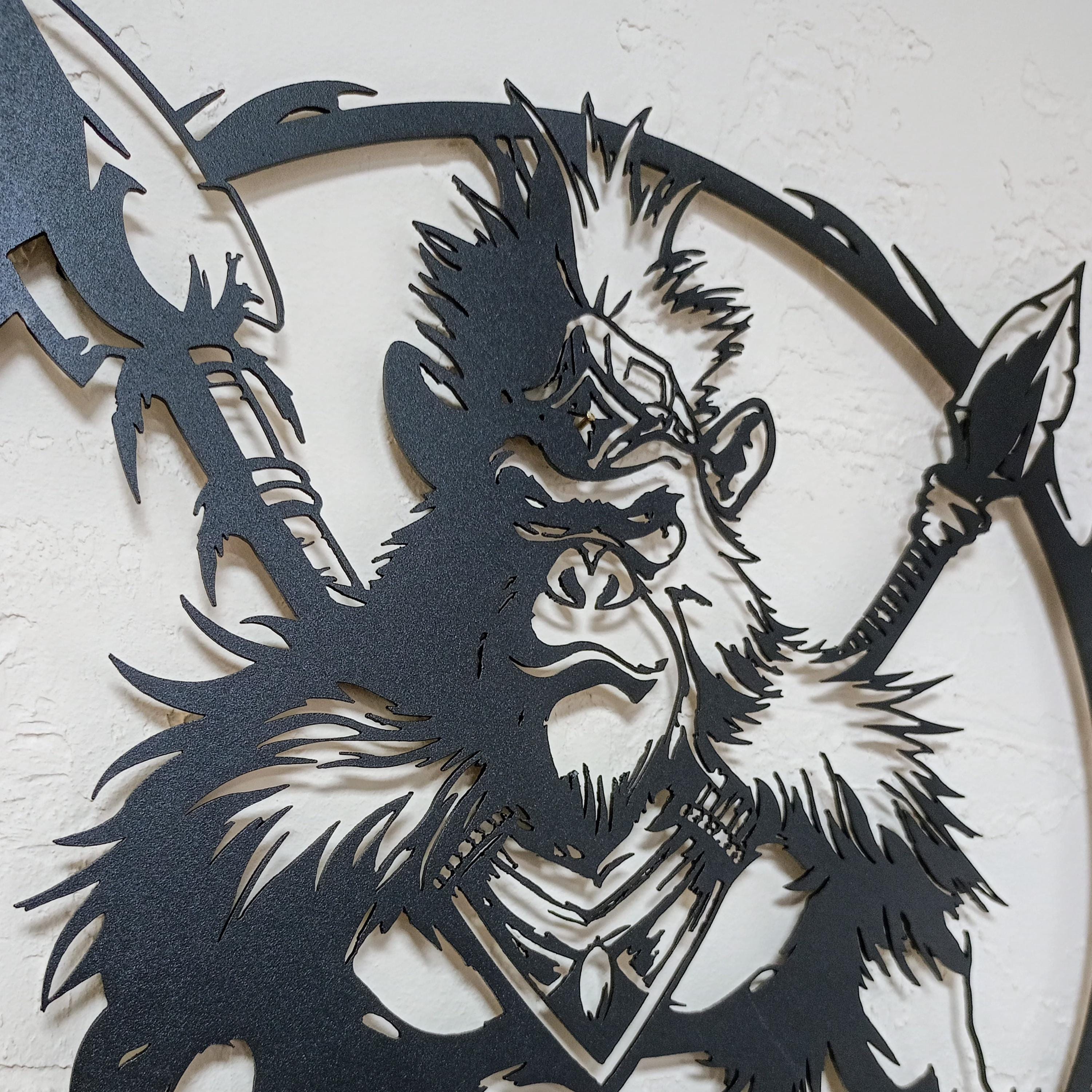 Monkey King Metal Wall Art - Fierce Modern Decor - Iconic Metal Item
