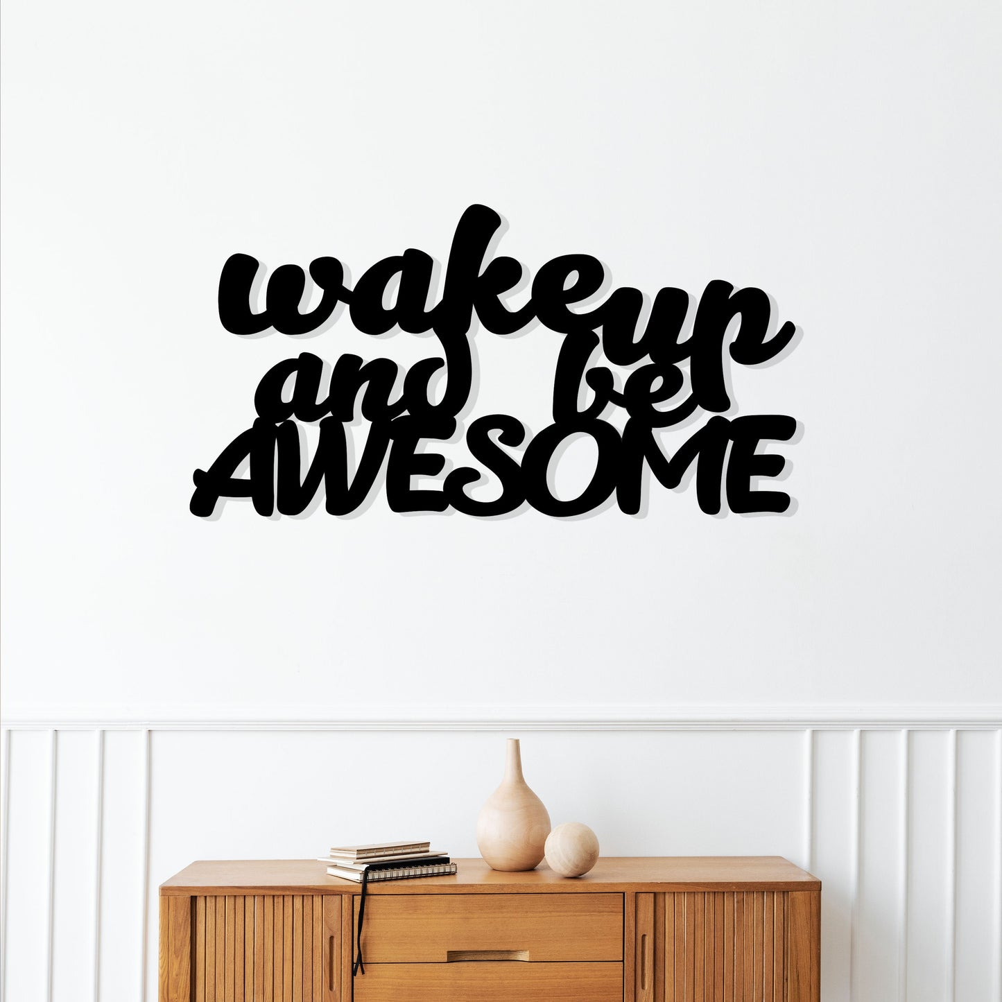Wake up and be awesome metal wall art, Youth room wall decor, Written Wall Art, Different Wall Writings, Metal Wall Art Gift, Christmas Gift
