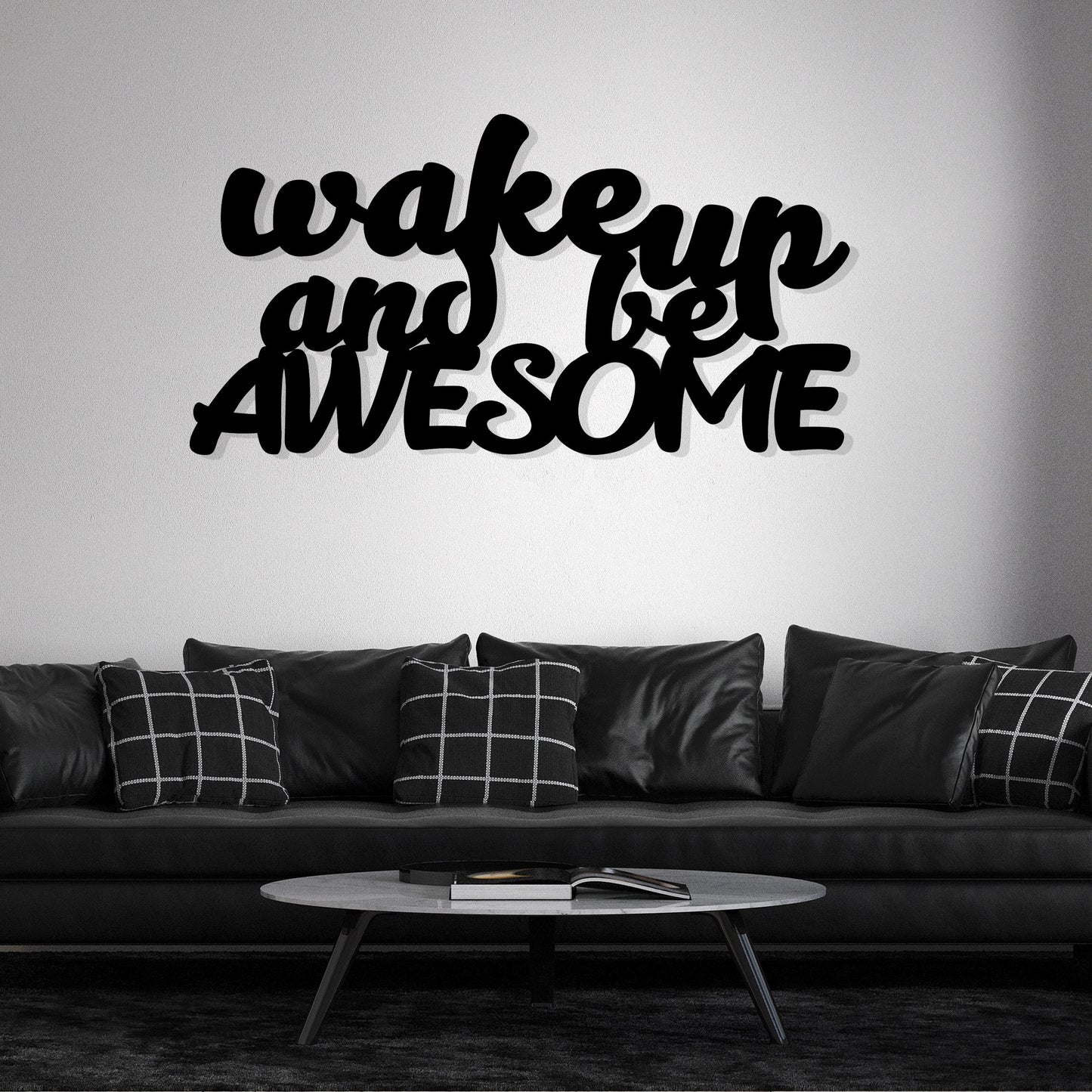 Wake up and be awesome metal wall art, Youth room wall decor, Written Wall Art, Different Wall Writings, Metal Wall Art Gift, Christmas Gift