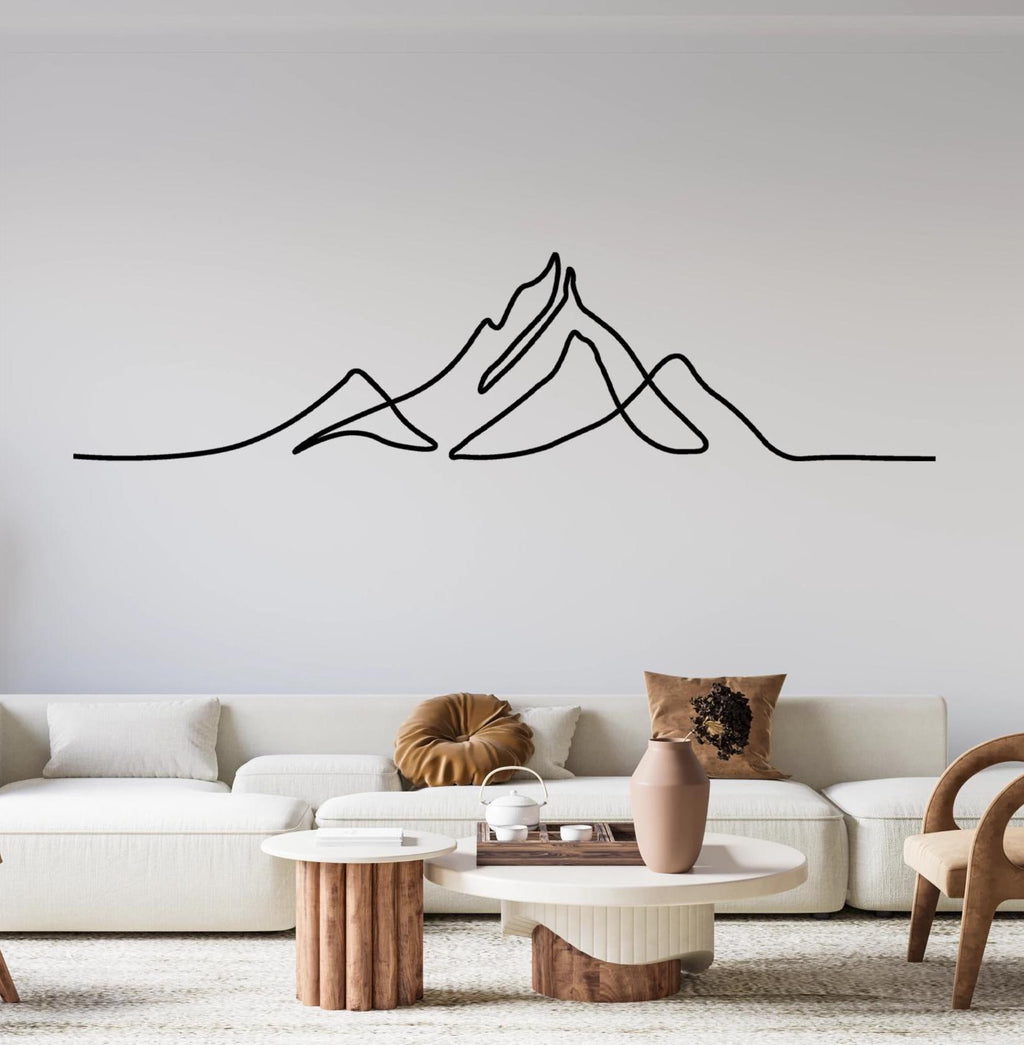 Minimalist Metal Mountain Wall Art - Modern Metal Home Decor -  Unique Birthday Gift -