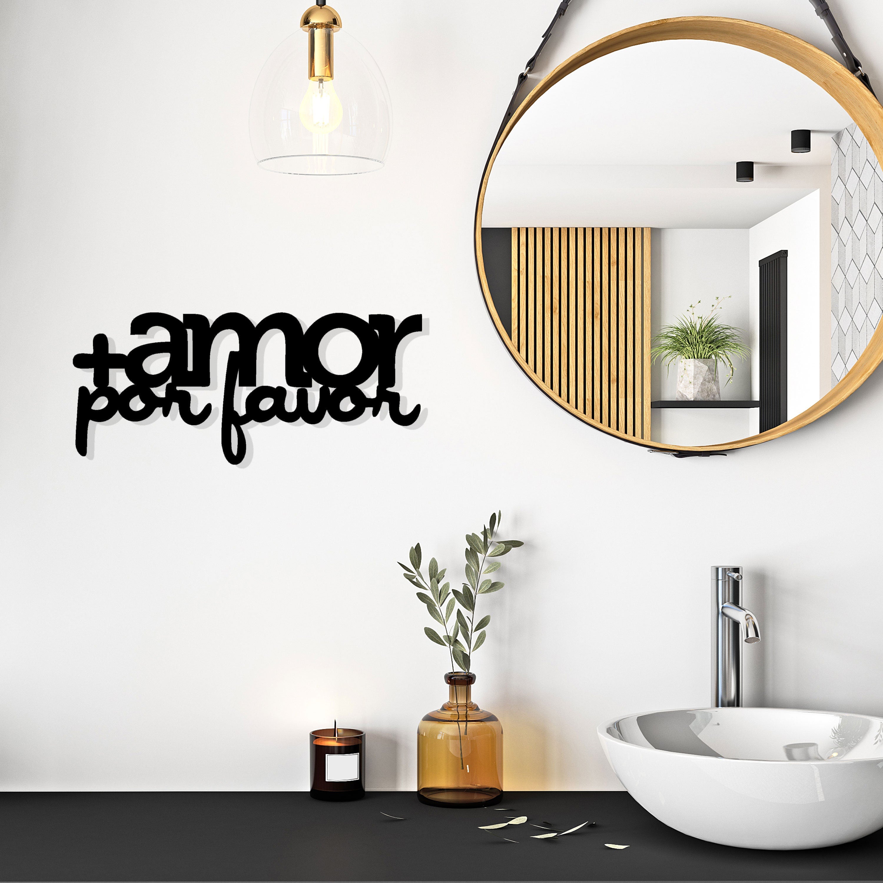Amor Por Favor Metal Wall Art Gift, Gift for Darling, Lovers Writing Art, Love Metal Wall Decor, Valentine's Day Gift More Amor Por Favor