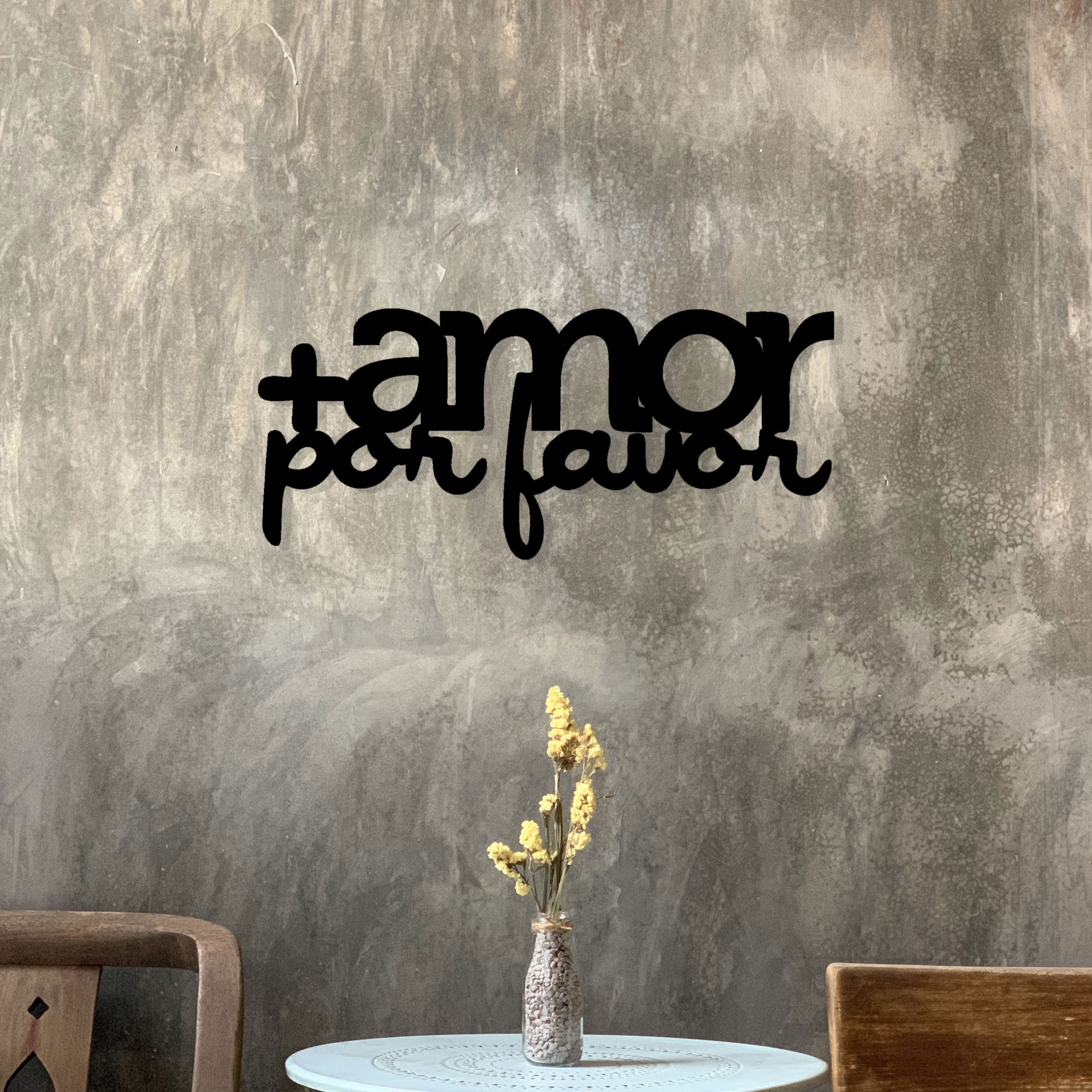 Amor Por Favor Metal Wall Art Gift, Gift for Darling, Lovers Writing Art, Love Metal Wall Decor, Valentine's Day Gift More Amor Por Favor