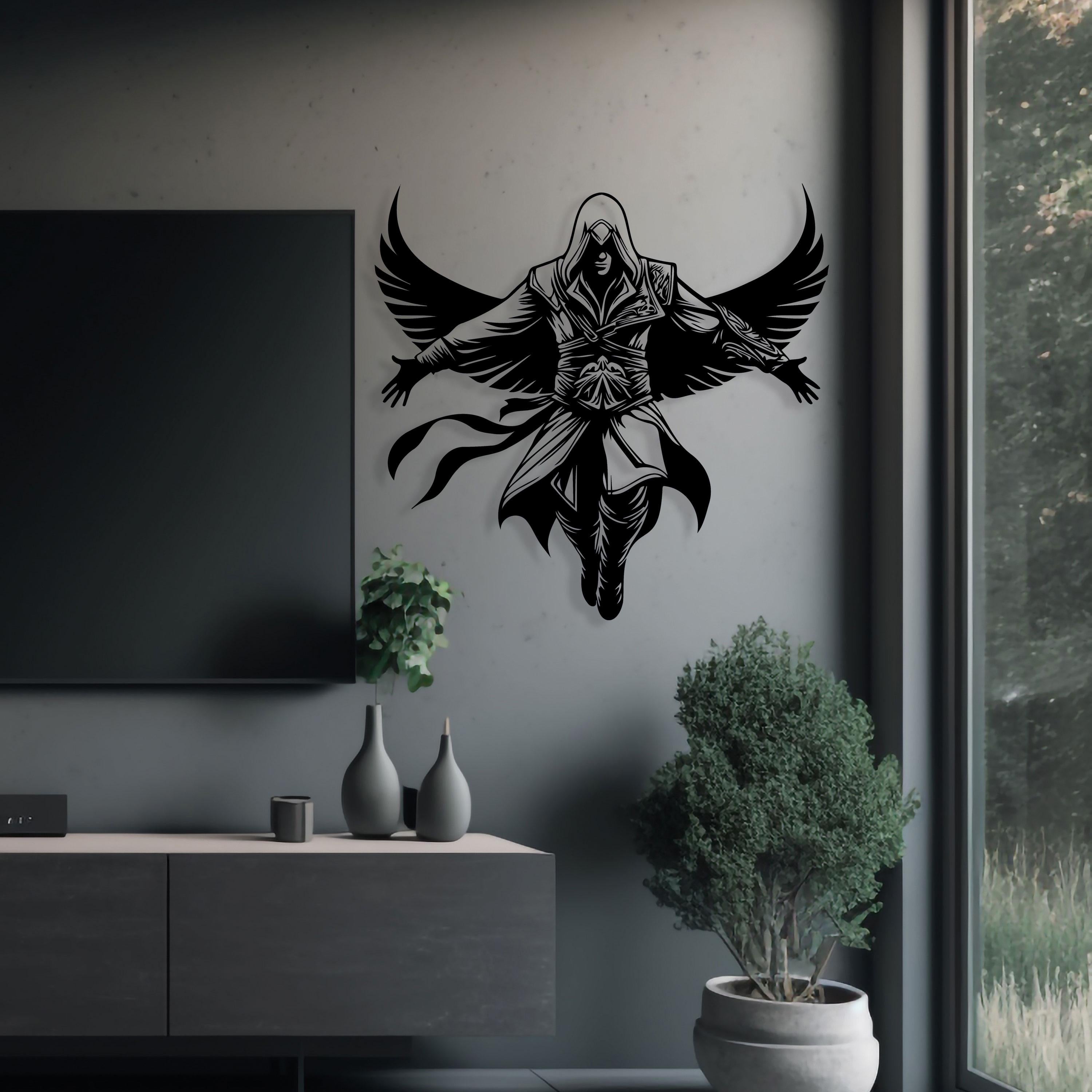 Assassin Metal Wall Art, Gamer Room Wall Decor, Bedroom Wall Art, Iconic Metal Wall Art, Unique Birthday Gift, Christmas Gift, Gift For Her