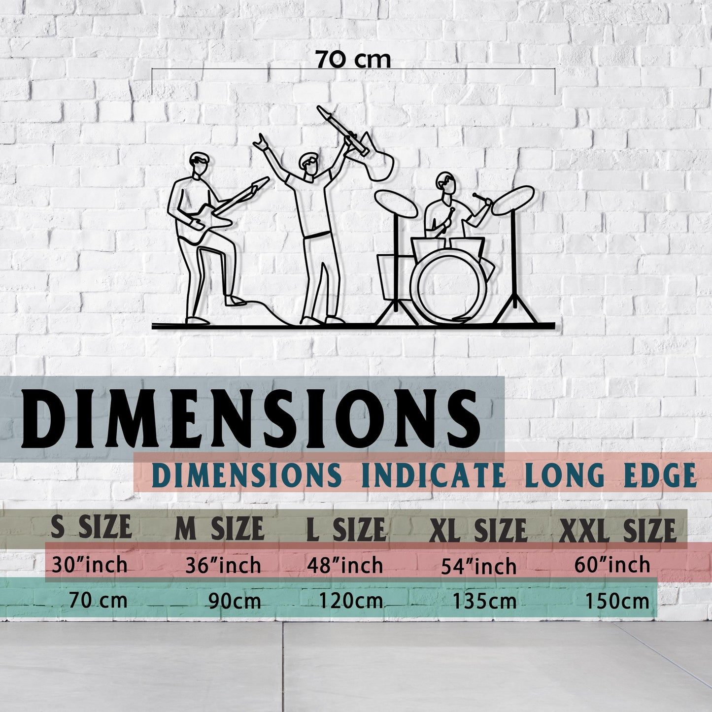 Music Band Metal Wall Art, Rock n Roll Group Metal Line Wall Art, Music Studio Metal Wall Decor, Music Lovers Gift, Valentine's Day gift