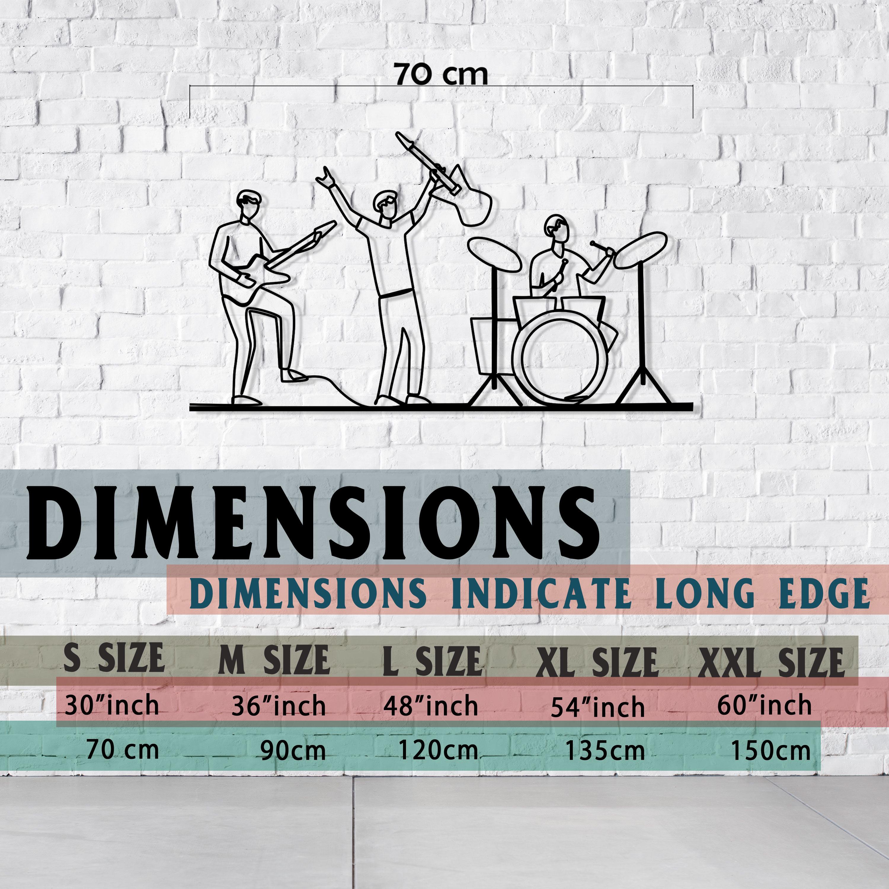 Music Band Metal Wall Art, Rock n Roll Group Metal Line Wall Art, Music Studio Metal Wall Decor, Music Lovers Gift, Valentine's Day gift