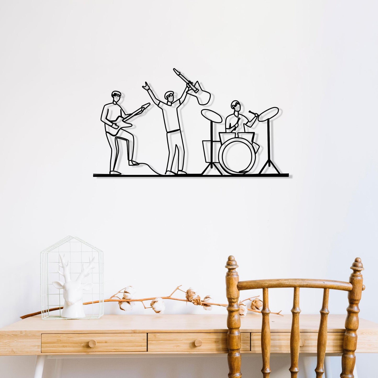 Music Band Metal Wall Art, Rock n Roll Group Metal Line Wall Art, Music Studio Metal Wall Decor, Music Lovers Gift, Valentine's Day gift