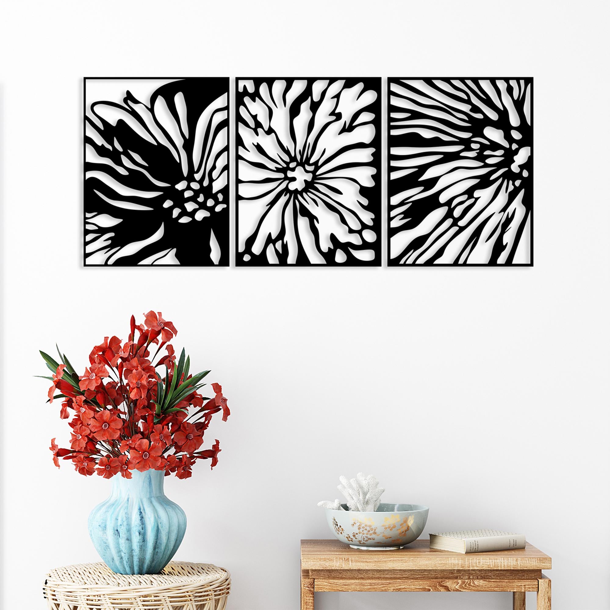 Modern Floral Metal Wall Art - Minimalist Home Decor - Minimalist Gift