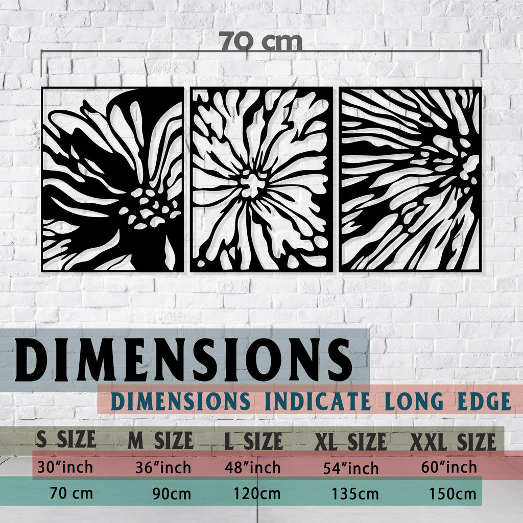 Modern Floral Metal Wall Art - Minimalist Home Decor - Minimalist Gift