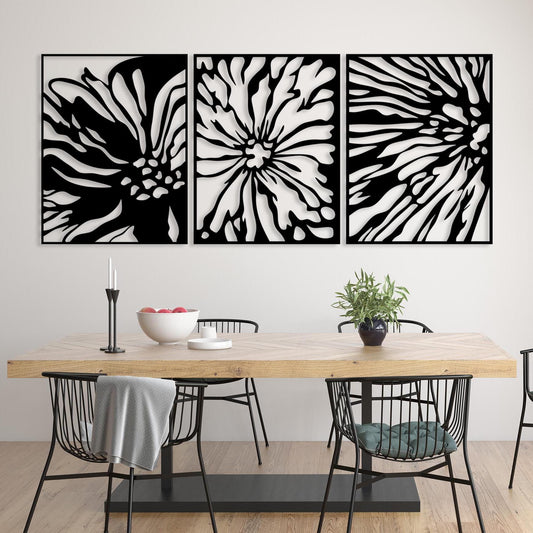 Modern Floral Metal Wall Art, Kitchen Wall Decor, Minimalist Home Decor, Best Gift, Unique Birthday Gift, Gift For Mom, Valentine's Day gift