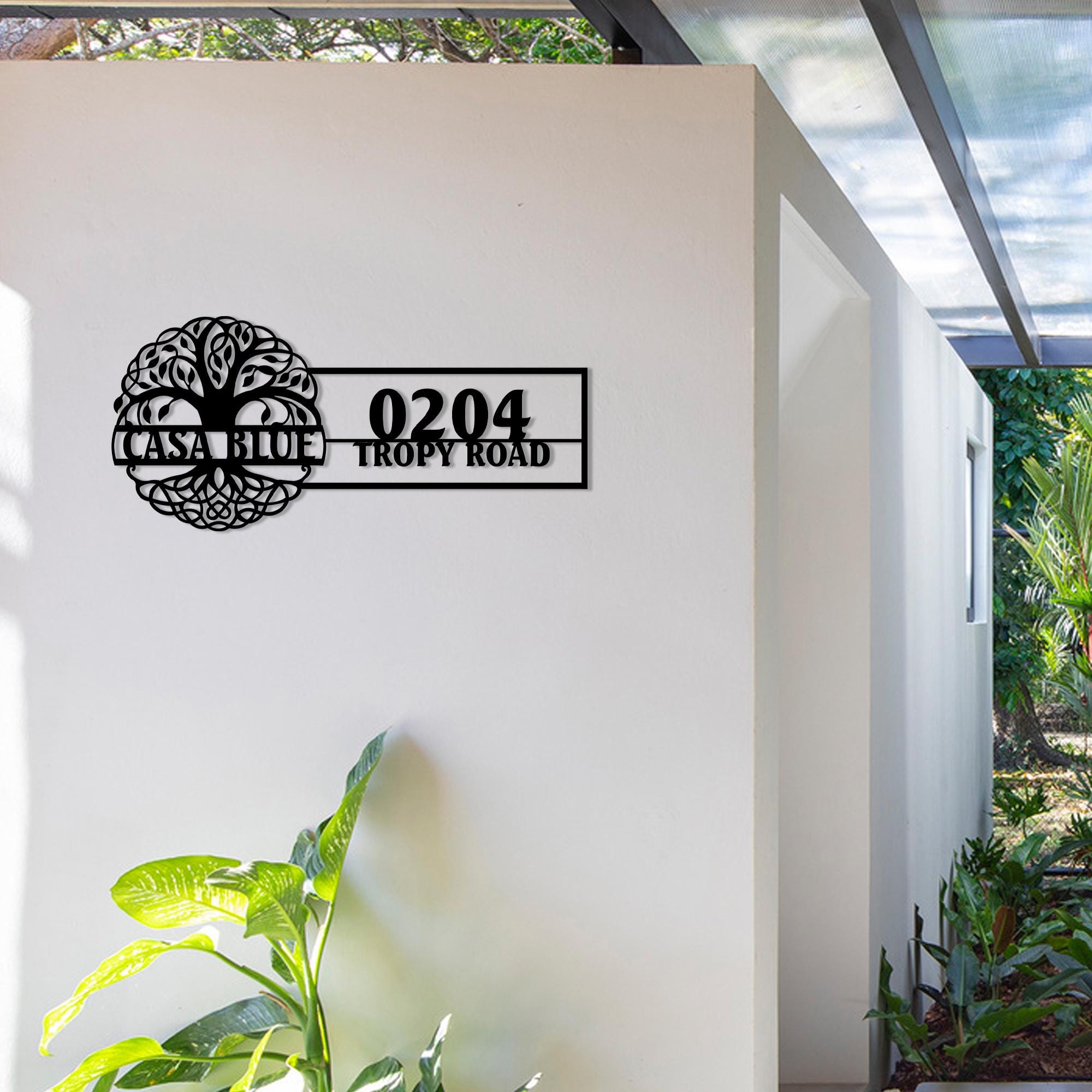 Personalized Villa Name Address Sign, Custom House Address Number Metal Sign, Unique Anniversary Gift, Gift For Family, Christmas Gift