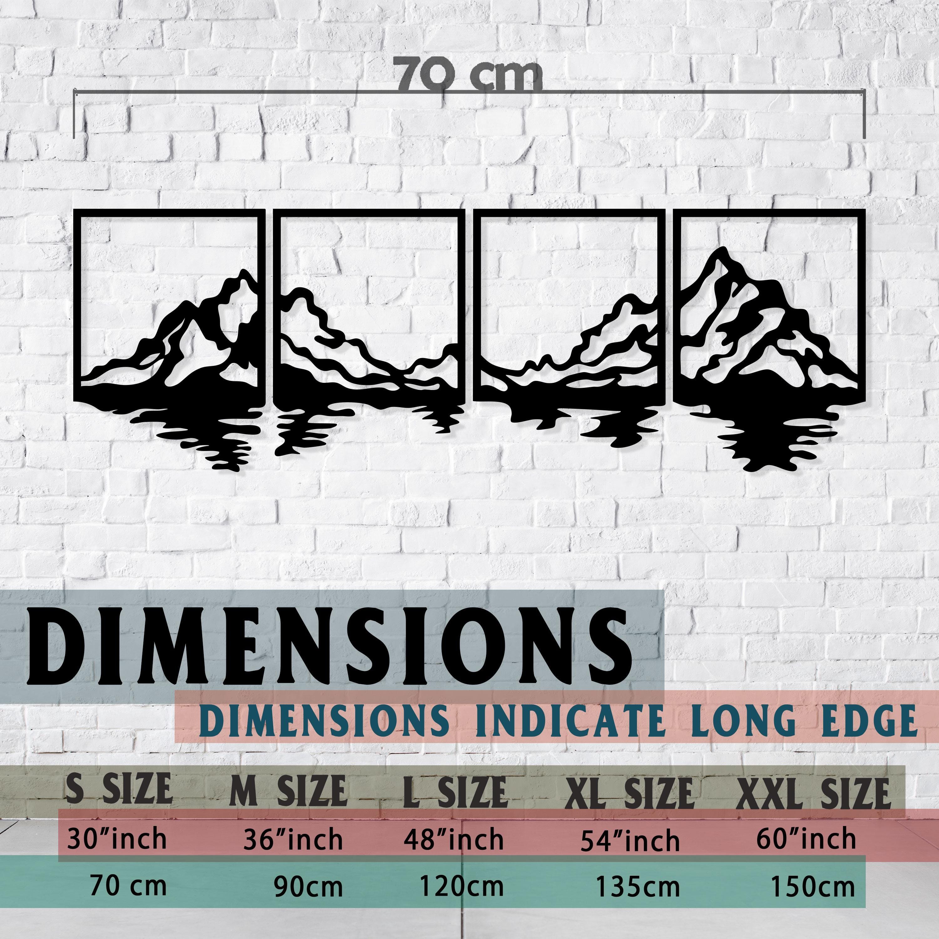 Mountain Lake Metal Wall Art - Modern Landscape Decor Set -  Unique Birthday Gift