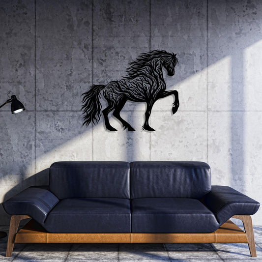 Horse Metal Wall Art, Prancing Horse Wall Decor, Horse Lovers Gift, Unique Birthday Gift, Livingroom Metal Wall Art, Valentine's Day gift