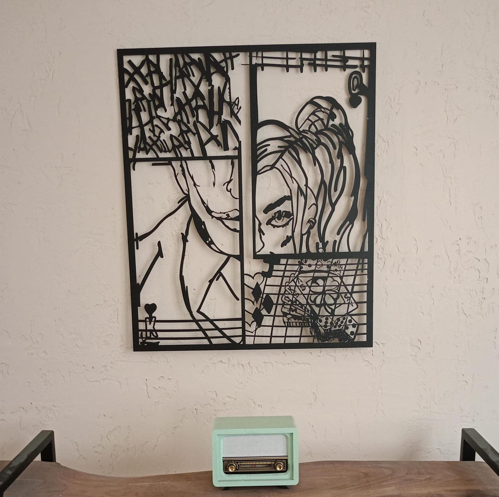 Joker Metal Wall Art - Harley Queen Home Decor- Joker Lovers  Unique Birthday Gift