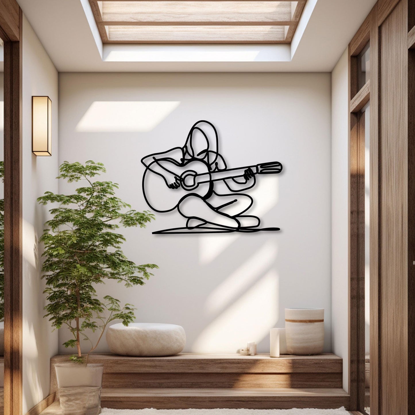 Woman Guitar Metal Line Art, Line Art Metal Woman Guitarist, Musicians Lovers Birthday Gift, Bestseller Gift, Gift for Her, iconic Line Art