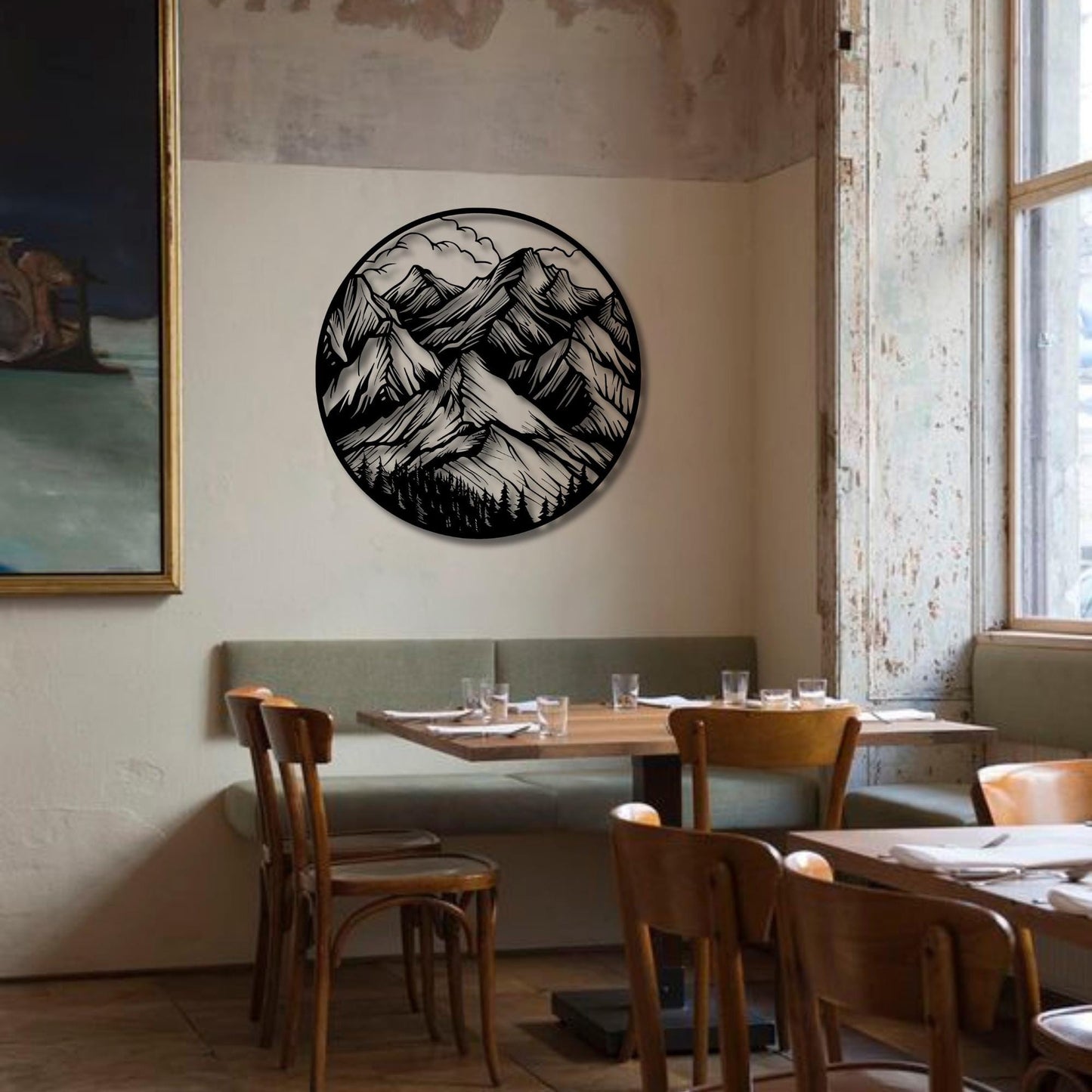 Mountain Metal Wall Art, Unique Birthday Gift, Outdoor Lovers Metal Wall Art,  River Mountain Metal Home Decor, Gift for Her, Christmas Glft