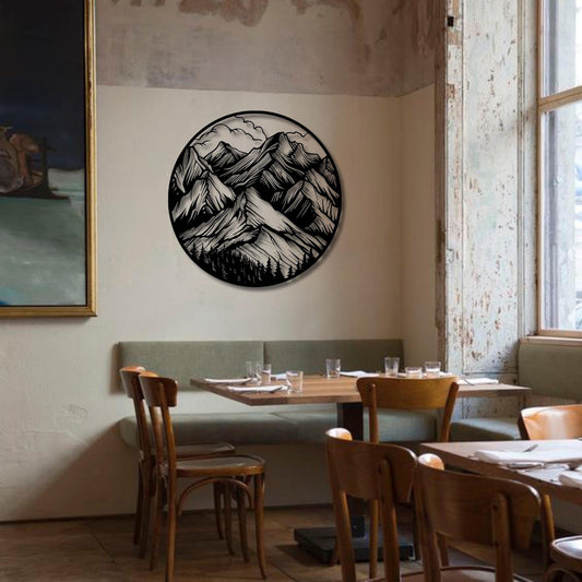 Mountain Metal Wall Art, Unique Birthday Gift, Outdoor Lovers Metal Wall Art,  River Mountain Metal Home Decor, Gift for Her, Christmas Glft