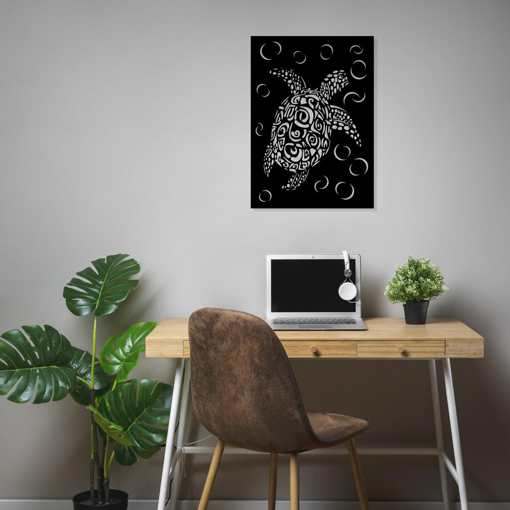 Sea Turtle Metal Wall Art - Coastal Home Decor - Unique Birthday Gift