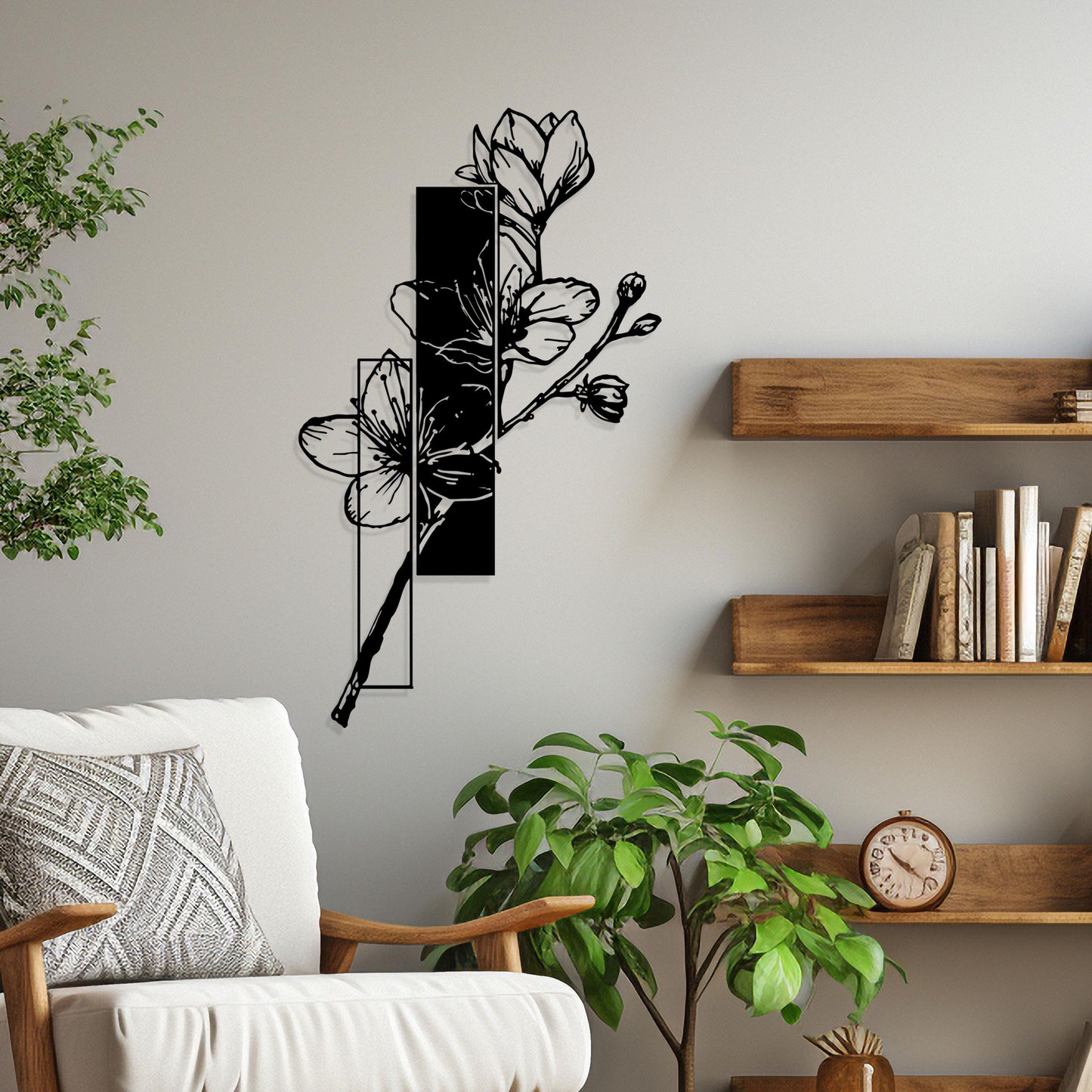 Flowers Cherry Blossom Metal Wall Art, Cherry Blossom Metal Home Wall Decor, Unique Birthday Gift, Livingroom Wall Art, Valentine's Day gift