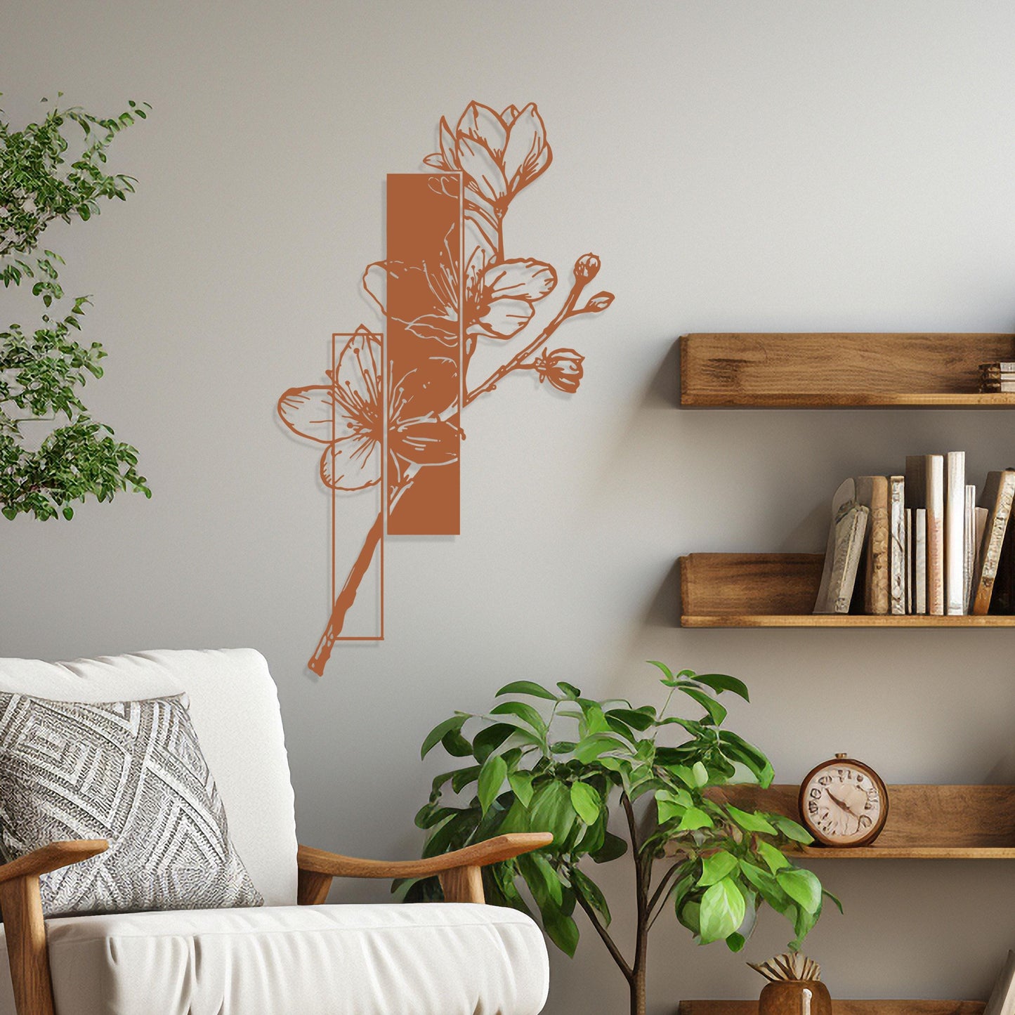 Flowers Cherry Blossom Metal Wall Art, Cherry Blossom Metal Home Wall Decor, Unique Birthday Gift, Livingroom Wall Art, Valentine's Day gift