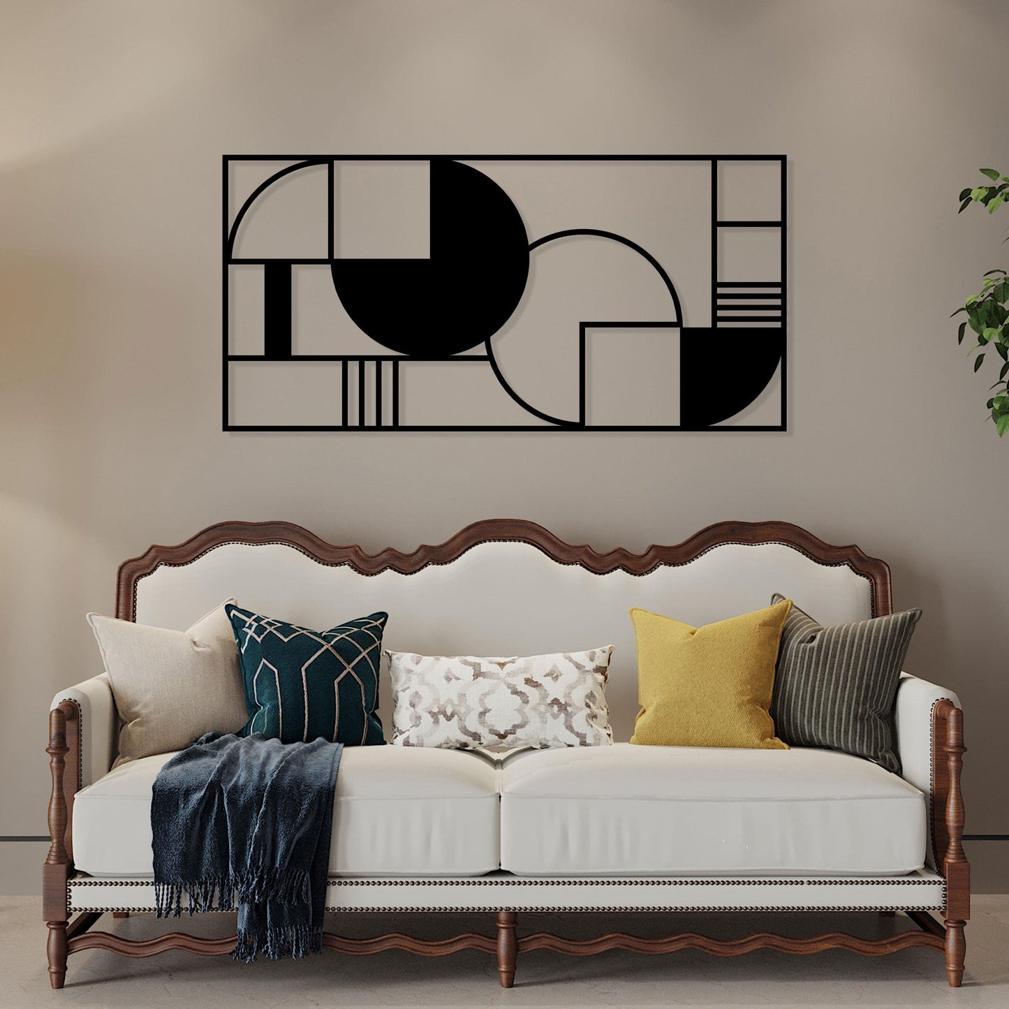 Geometric Metal Wall Art, Modern Metal Wall Decor, Christmas Gift, Unique Birthday Gift, Minimalist Metal Home Decor, Office Metal Wall Art