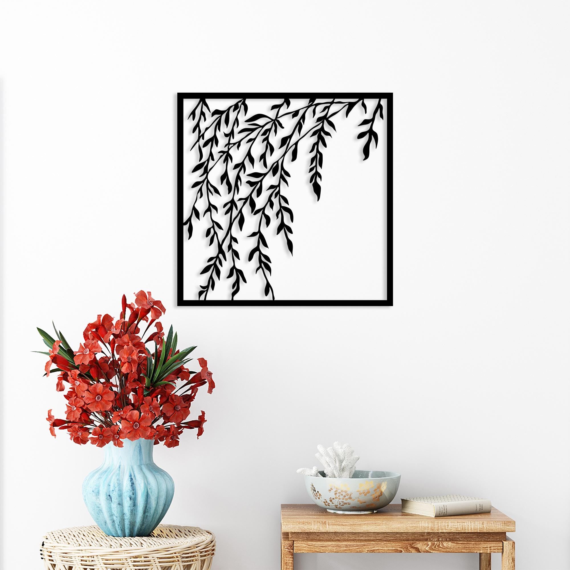 Modern Flowers Metal Wall Art, Home Garden Metal Walll Decor, Unique Birthday Gift, Livingroom Metal Wall Art, Gift for Her, Christmas Glft