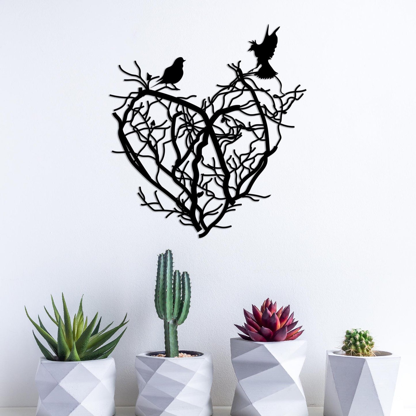 Heart Bird Metal Wall Art, Romantic Metal Wall Decor, Unique Birthday Gift, Livingroom Metal Wall Art, Gift for Her, Christmas Glft