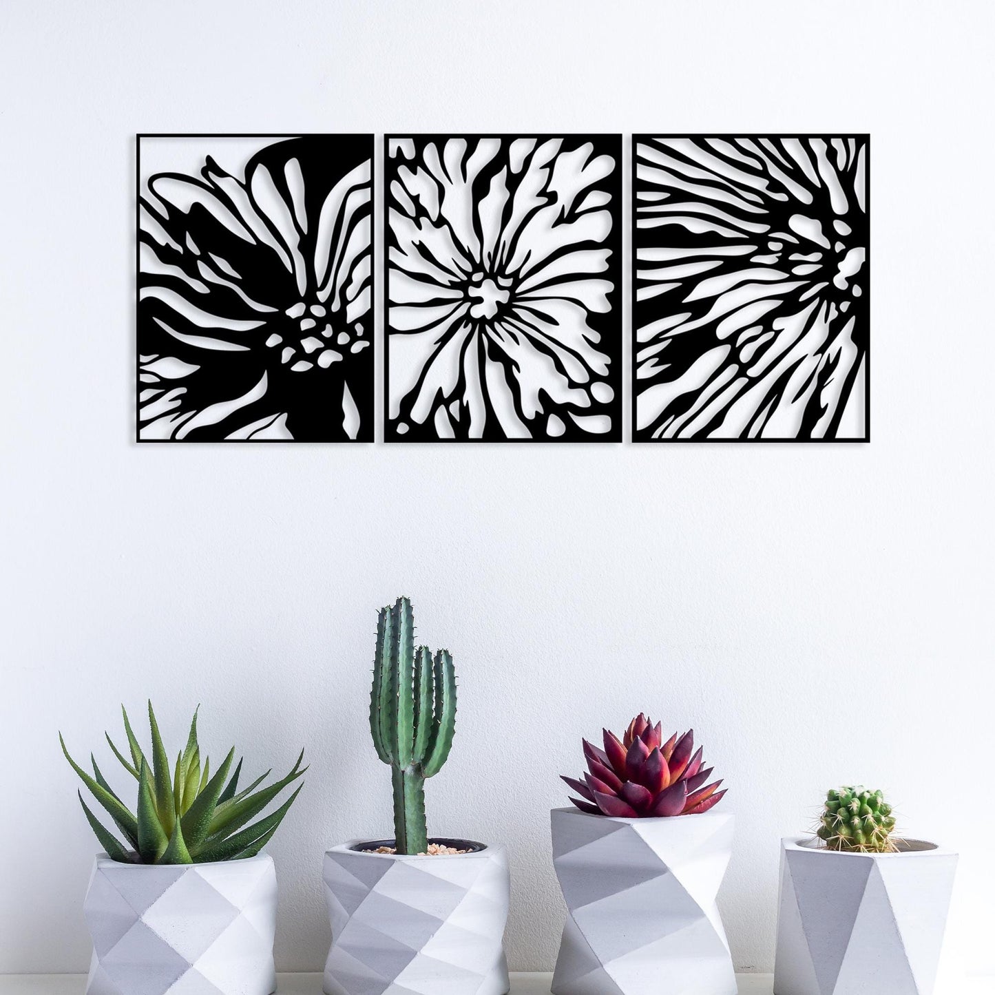 Modern Floral Metal Wall Art, Kitchen Wall Decor, Minimalist Home Decor, Best Gift, Unique Birthday Gift, Gift For Mom, Valentine's Day gift