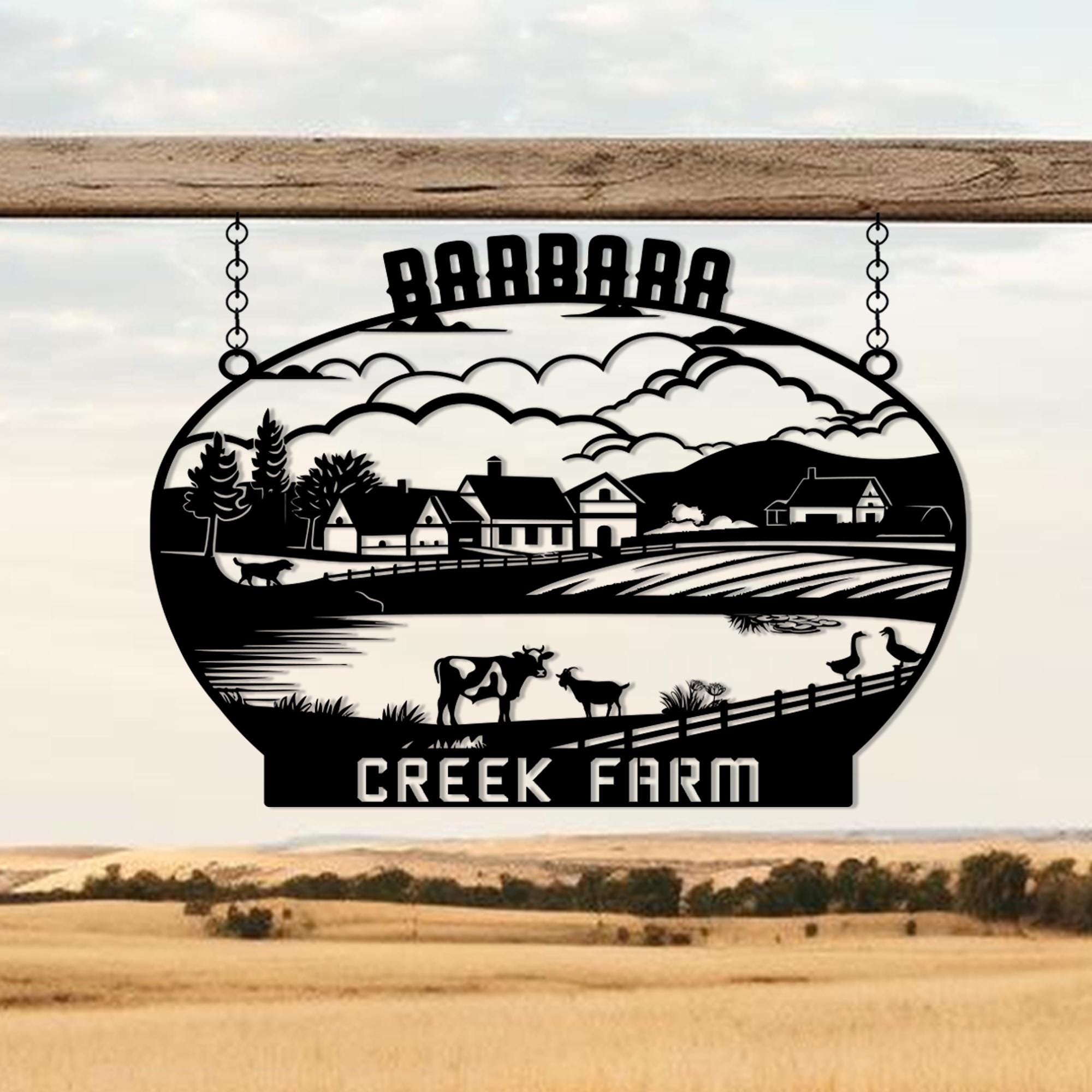 Personalized Ranchhouse Metal Name Sign, Custom Metal Lake House Name Sign, Unique Anniversary Gift, Gift For Family, Christmas Gift
