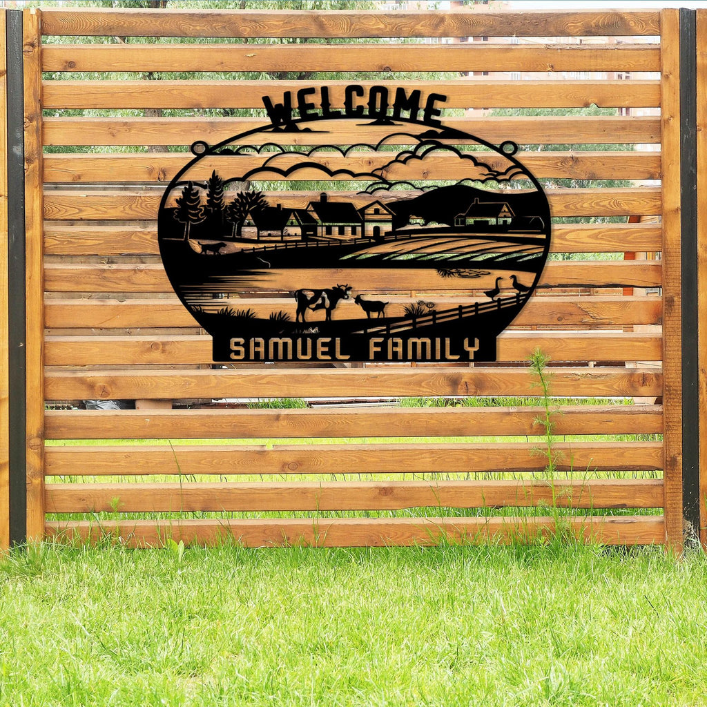Personalized Ranchhouse Metal Name Sign, Custom Metal Lake House Name Sign, Unique Anniversary Gift, Gift For Family, Christmas Gift
