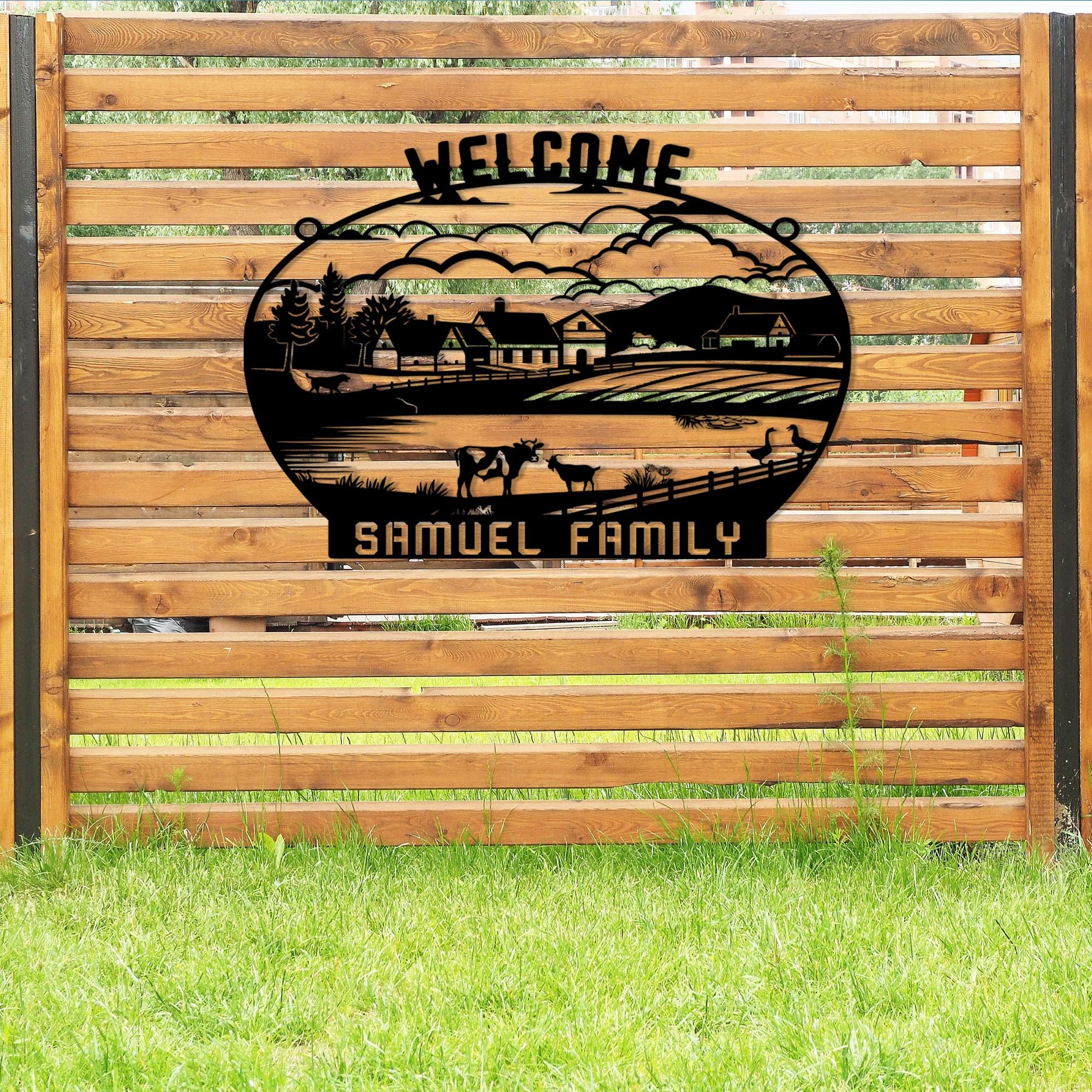 Personalized Ranchhouse Metal Name Sign, Custom Metal Lake House Name Sign, Unique Anniversary Gift, Gift For Family, Christmas Gift