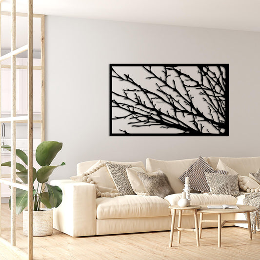 Tree Metal Wall Art, Tree Branches Metal Wall Art, Black Metal Wall Decor, Office Metal Wall Art, Tree Lover Gift, Valentine's Day Gift
