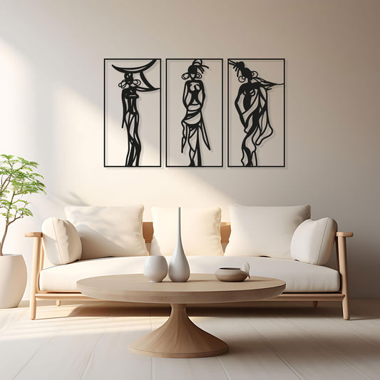 African Woman Metal Wall Art – Unique Living Room, Kitchen & Entryway – Unique Birthday Gift – Housewarming Gift - Valentine's Day gift