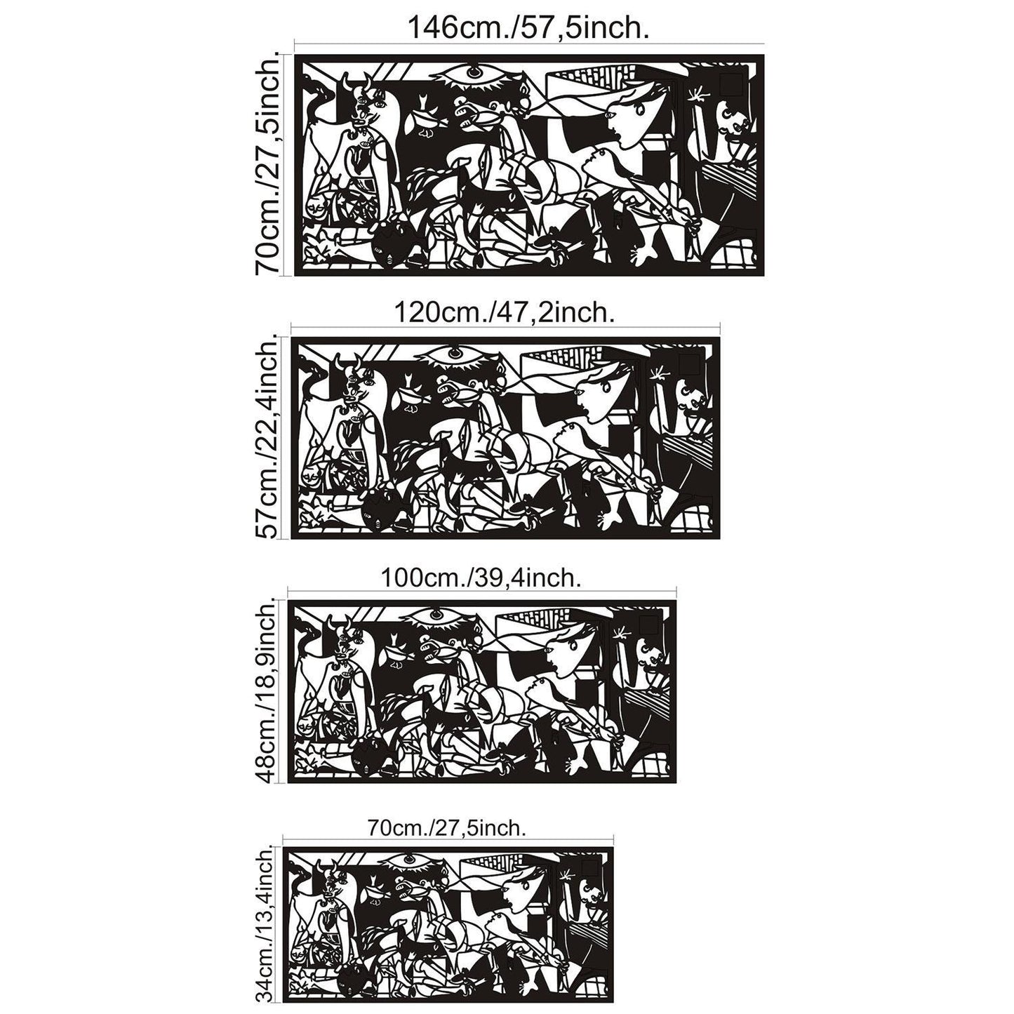 Guernica Metal Wall Art , Pablo Picasso Metal Wall Decor, Housewarming gift, Unique Birthday Gift