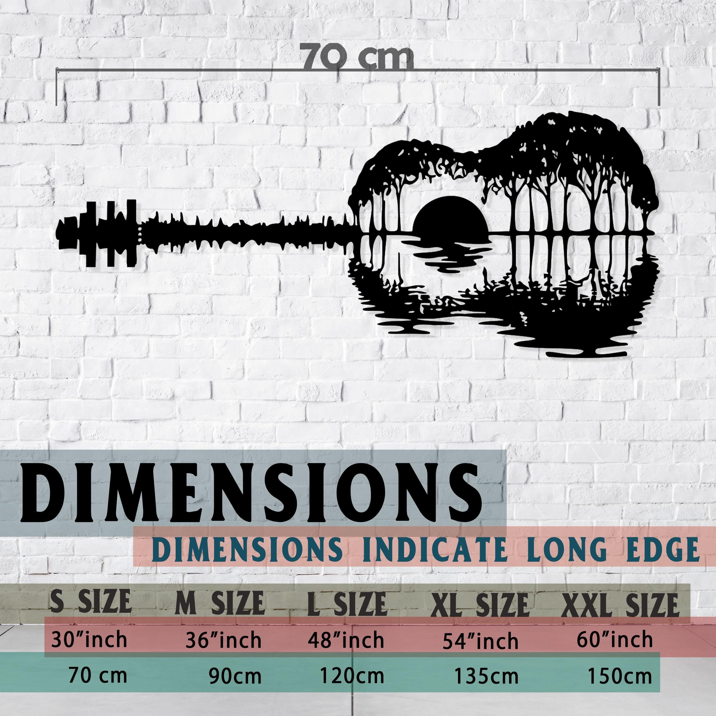 Guitar Lake Metal Wall Art - Sunset Home Decor -   Unique Birthday Gift