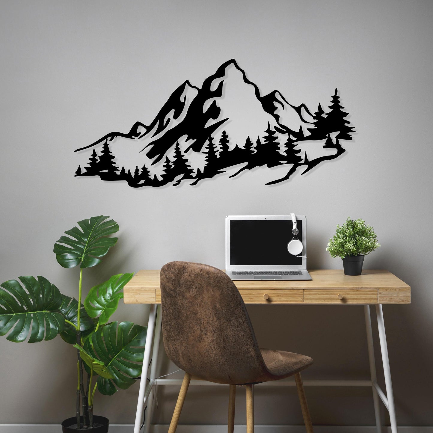 Mountain Pine Metal Wall Art, Nature Inspired Home Décor, Kitchen Metal Wall Decor, Unique Birthday Gift, Gift for Her, Outdoor Metal Sign